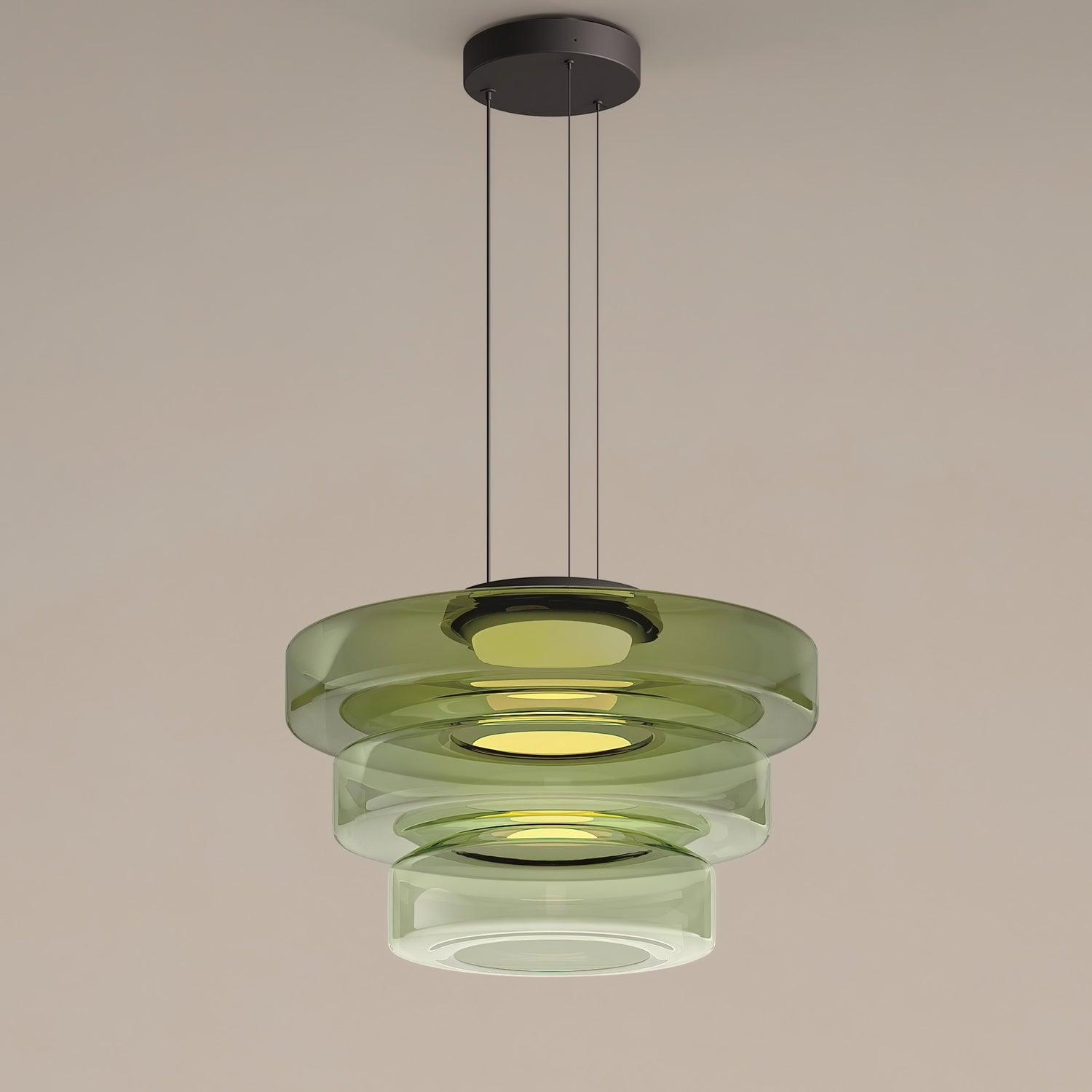 Lustra Suspension en Verre à Cercles Multi-Niveaux - Neutralighting