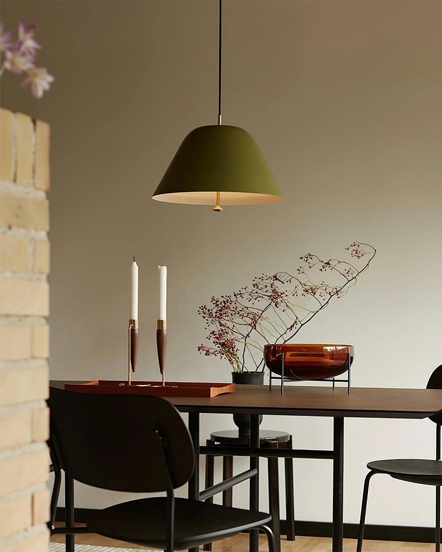Solain Suspension moderne avec abat-jour vert et blanc minimaliste - Neutralighting
