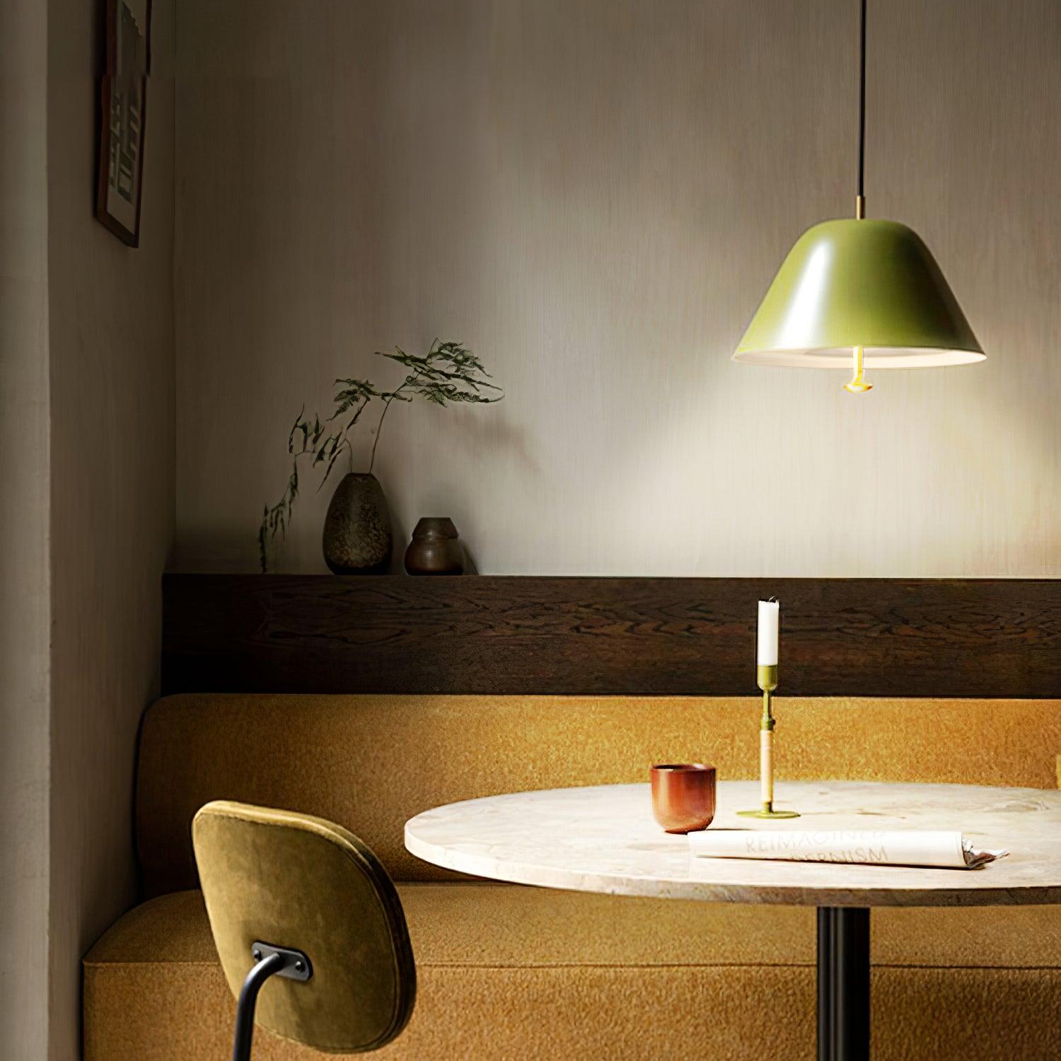 Solain Suspension moderne avec abat-jour vert et blanc minimaliste - Neutralighting