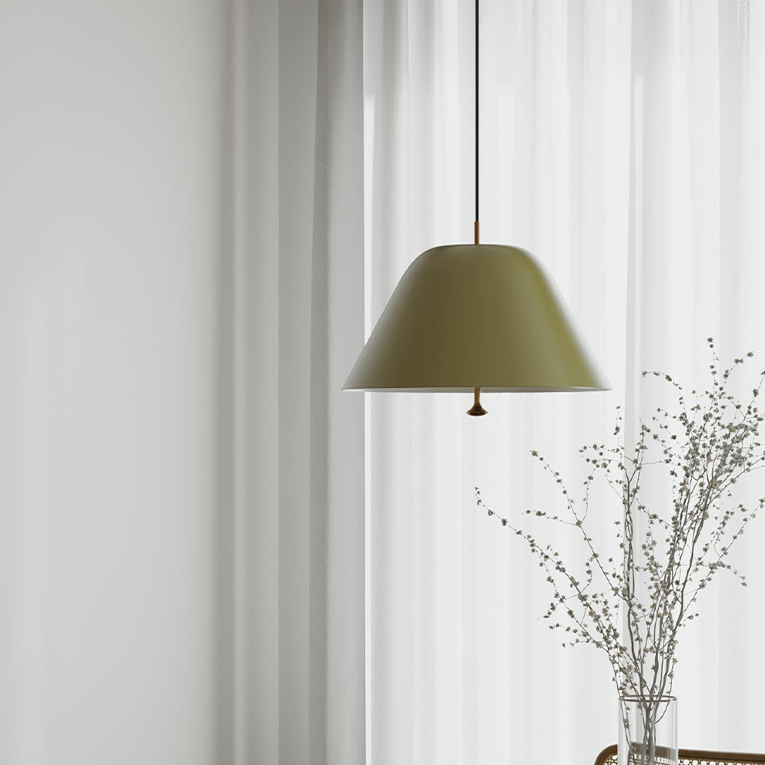 Solain Suspension moderne avec abat-jour vert et blanc minimaliste - Neutralighting