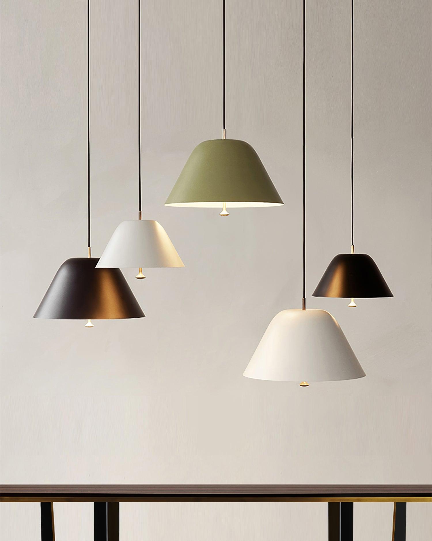 Solain Suspension moderne avec abat-jour vert et blanc minimaliste - Neutralighting