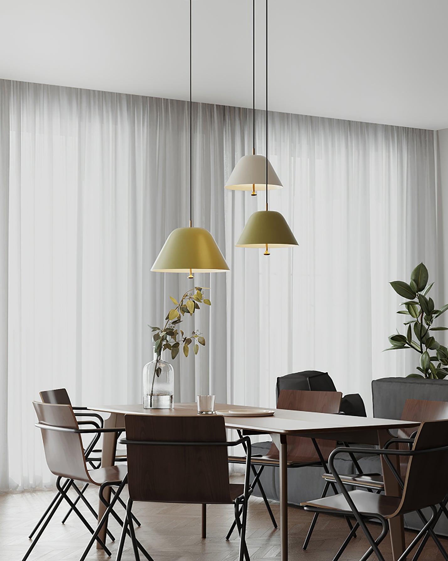 Solain Suspension moderne avec abat-jour vert et blanc minimaliste - Neutralighting