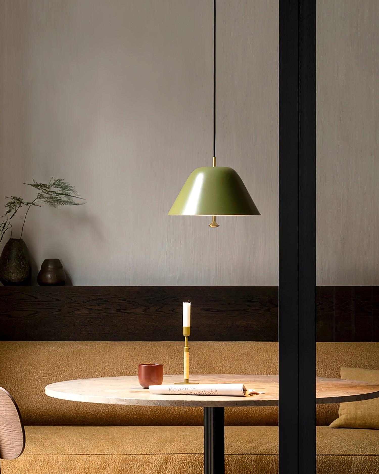Solain Suspension moderne avec abat-jour vert et blanc minimaliste - Neutralighting