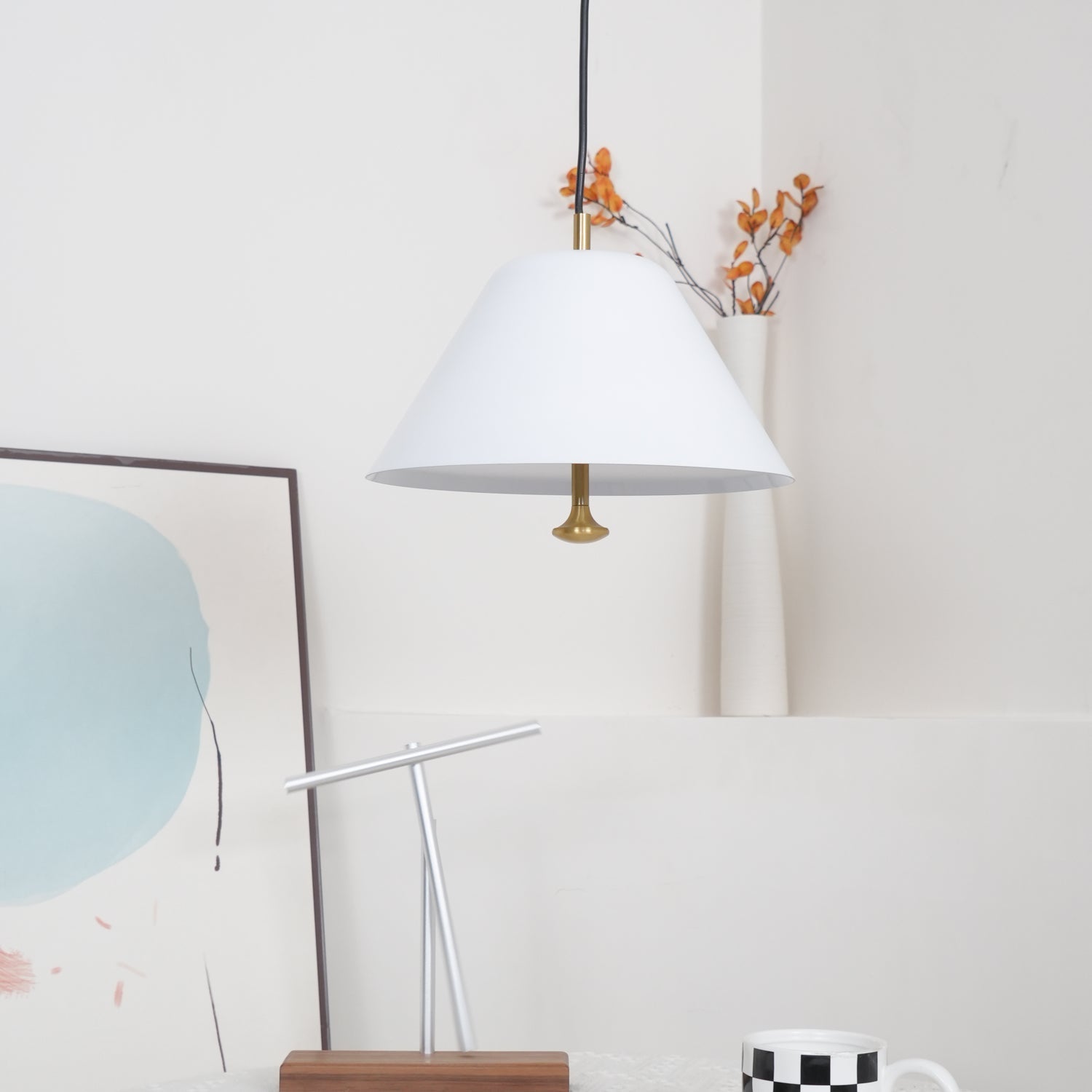 Solain Suspension moderne avec abat-jour vert et blanc minimaliste - Neutralighting