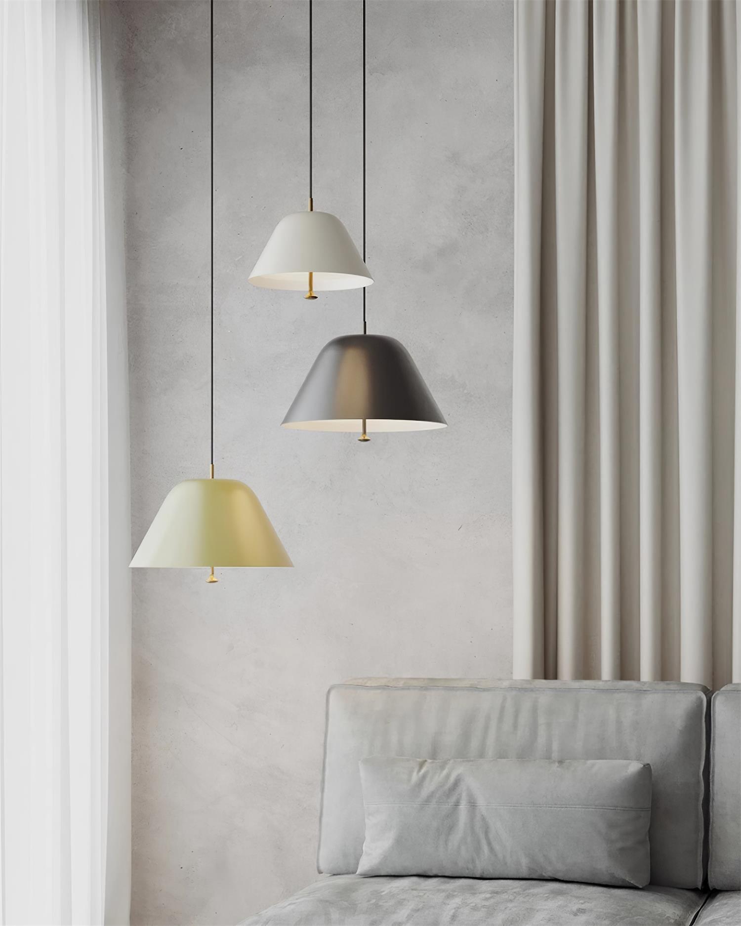 Solain Suspension moderne avec abat-jour vert et blanc minimaliste - Neutralighting