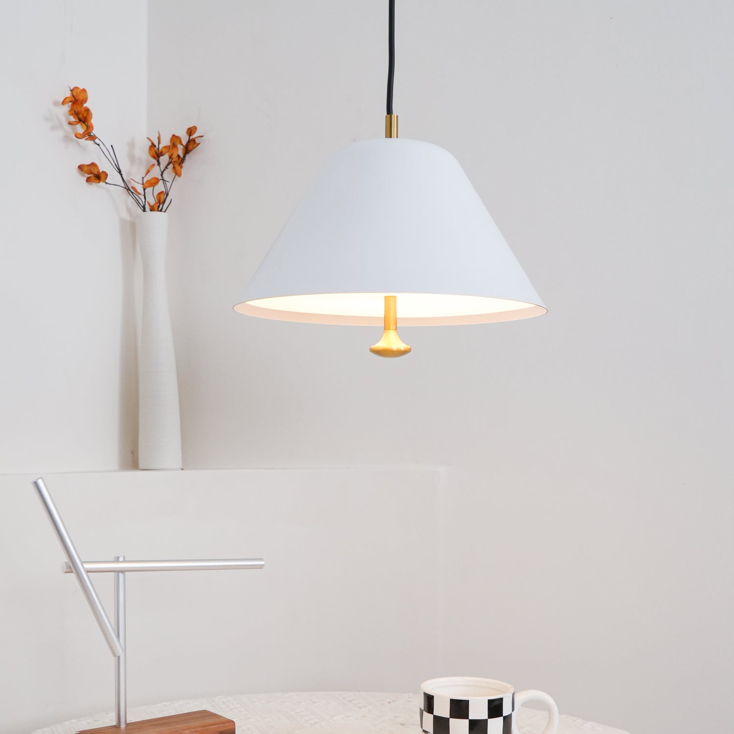 Solain Suspension moderne avec abat-jour vert et blanc minimaliste - Neutralighting