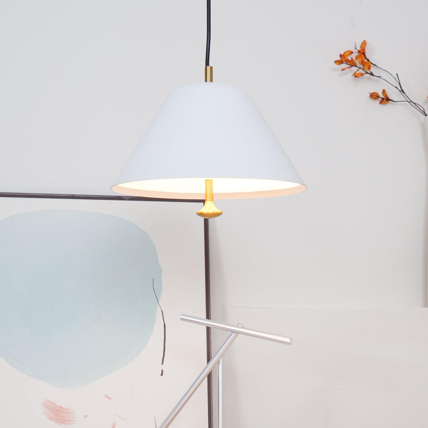 Solain Suspension moderne avec abat-jour vert et blanc minimaliste - Neutralighting