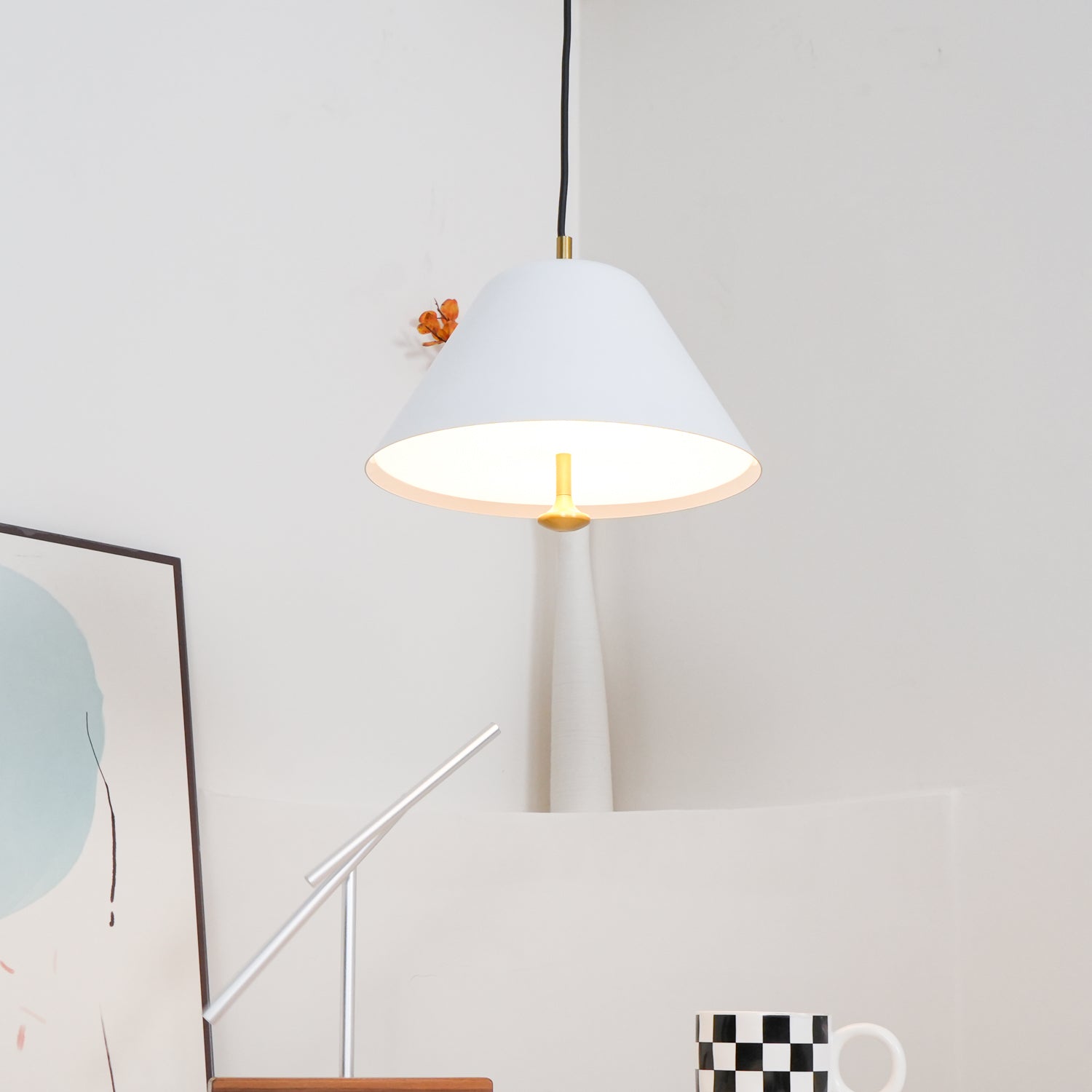 Solain Suspension moderne avec abat-jour vert et blanc minimaliste - Neutralighting
