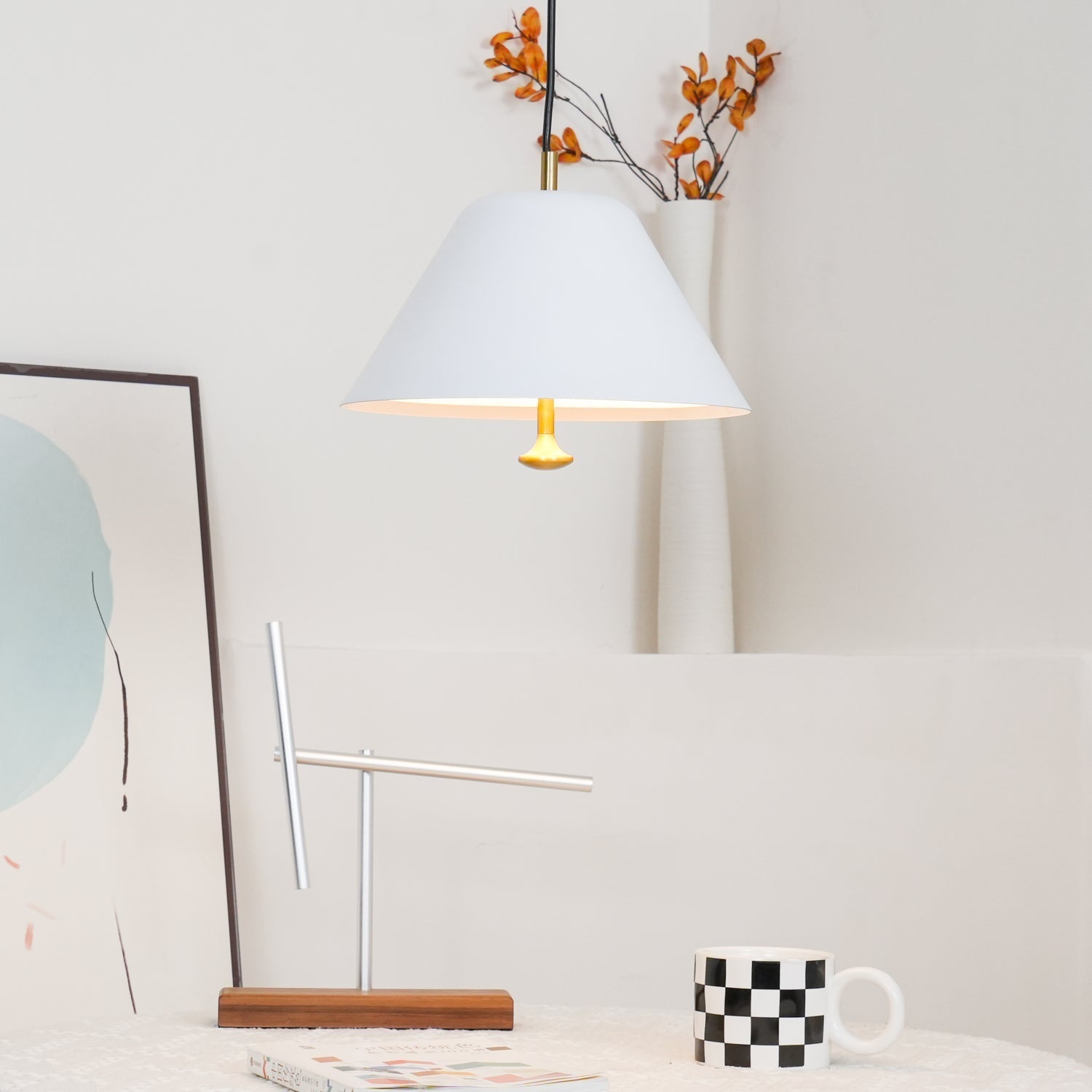 Solain Suspension moderne avec abat-jour vert et blanc minimaliste - Neutralighting