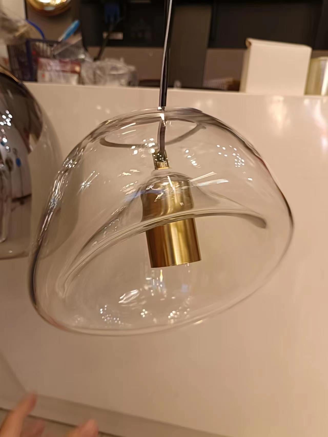 Lampe Pendentive en Verre Noir Moderne Minimaliste Lymara - Neutralighting