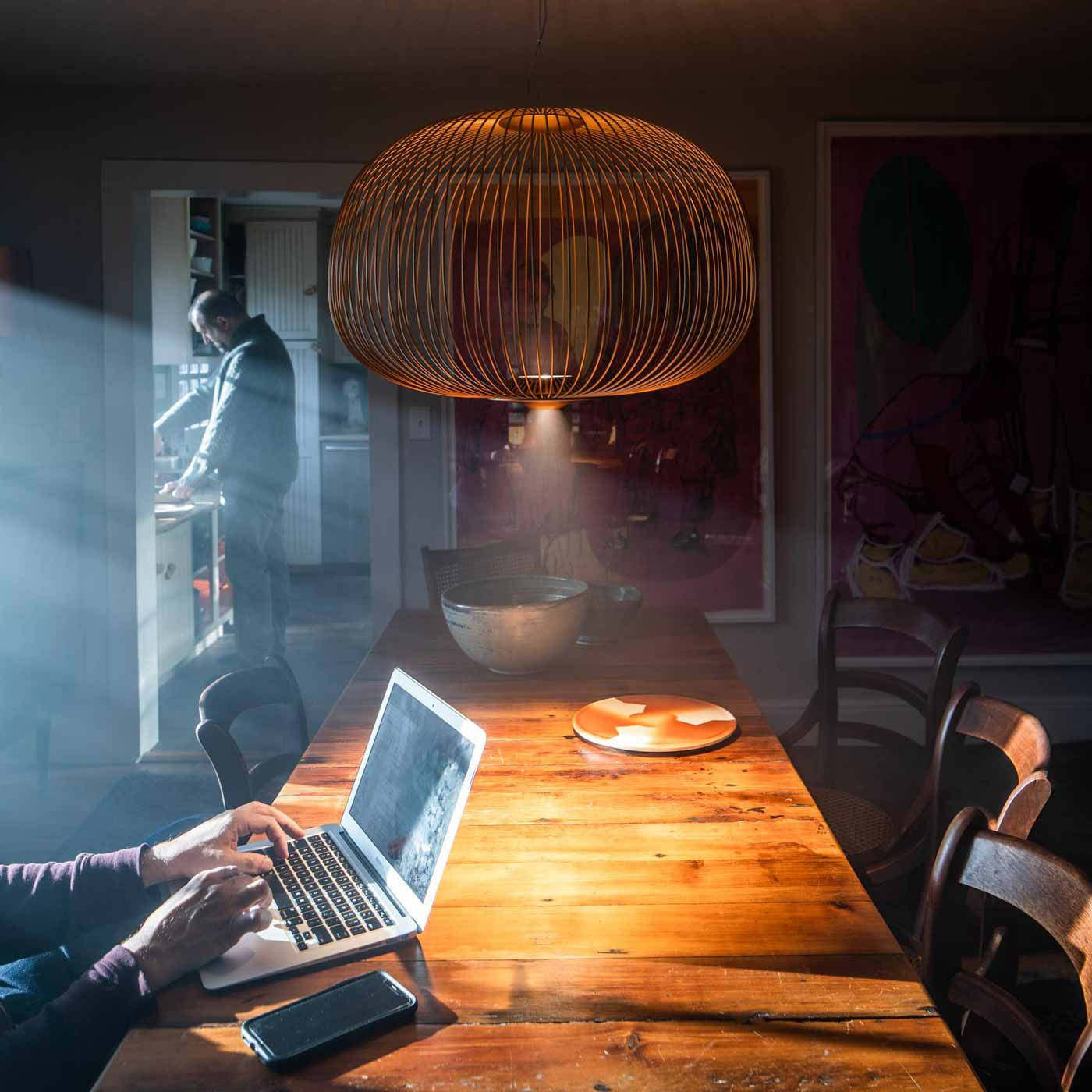 Vadorora Modern Minimalist Cage Metal Pendant Lamp - Lamp Copper