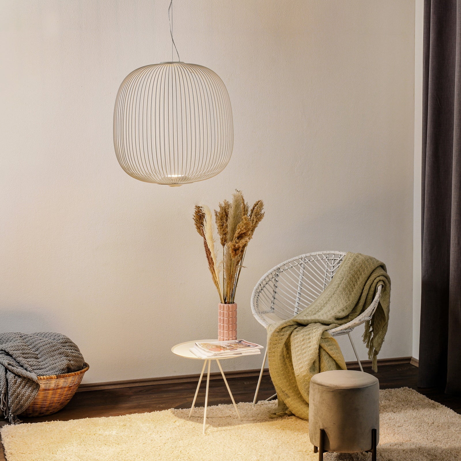 Vadorora Modern Minimalist Cage Metal Pendant Lamp - Lamp Copper