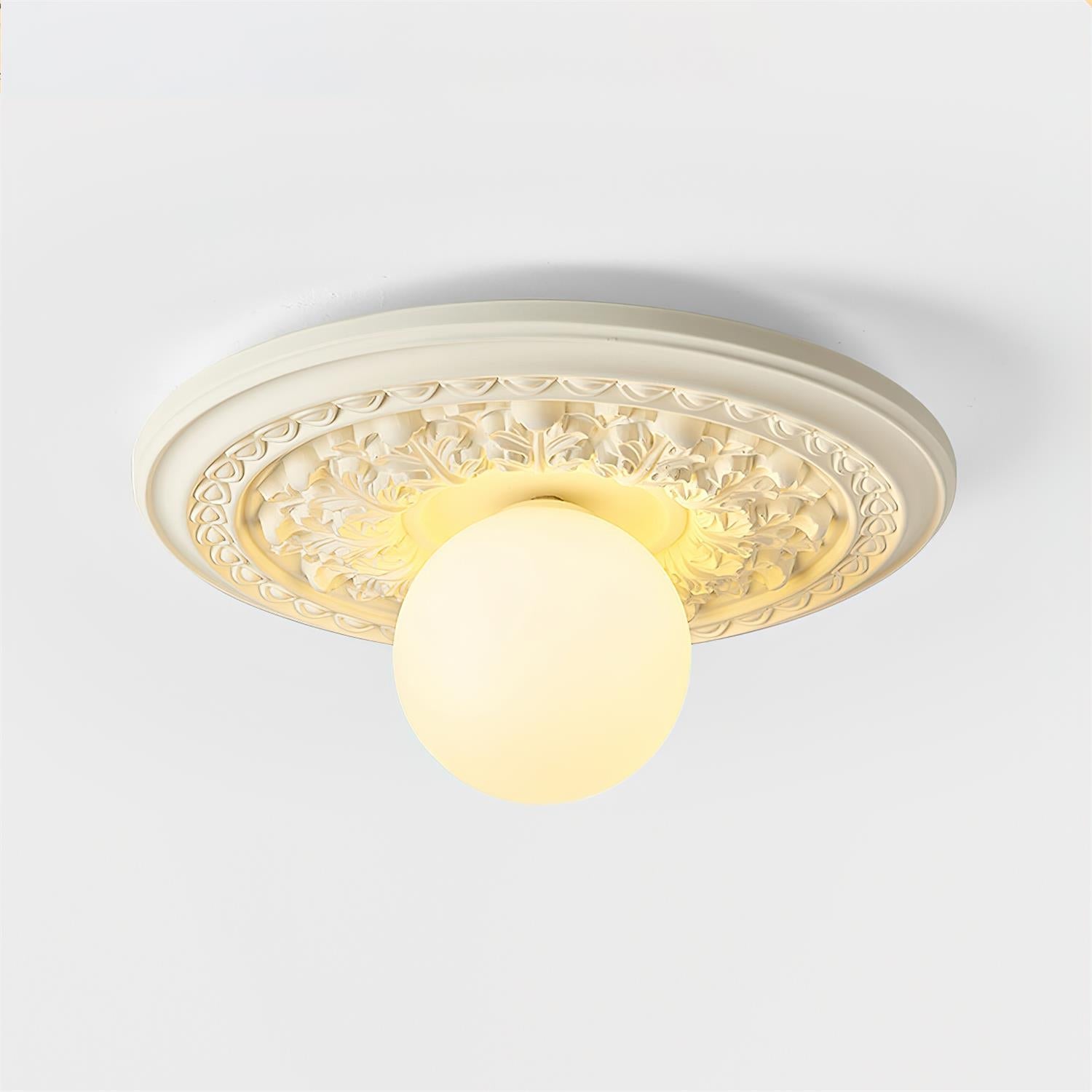 Ivorelle Plafonnier Sculpté Vintage - Neutralighting