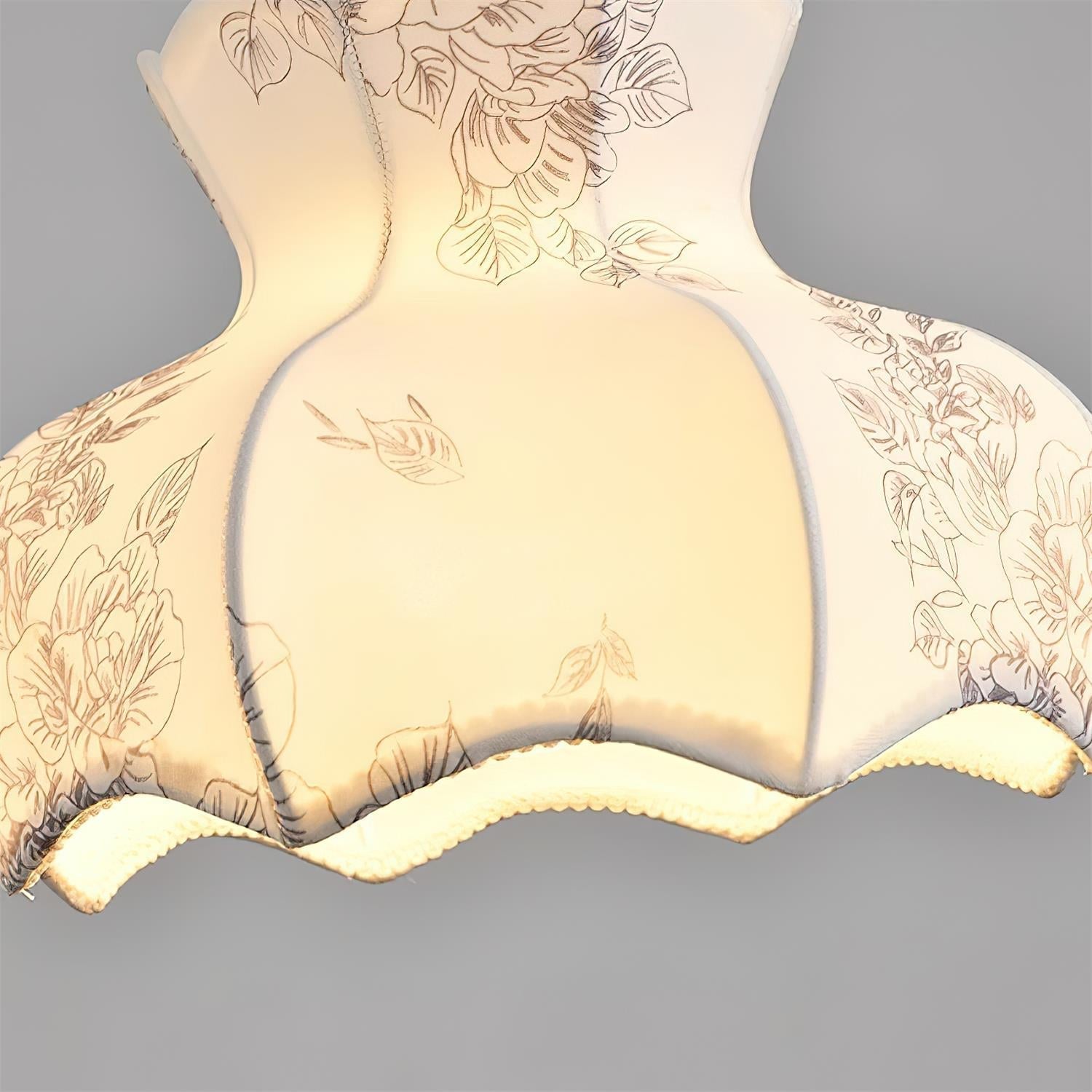 Lumain Suspension lumineuse et tissu en bois vintage à motif floral élégant - Neutralighting