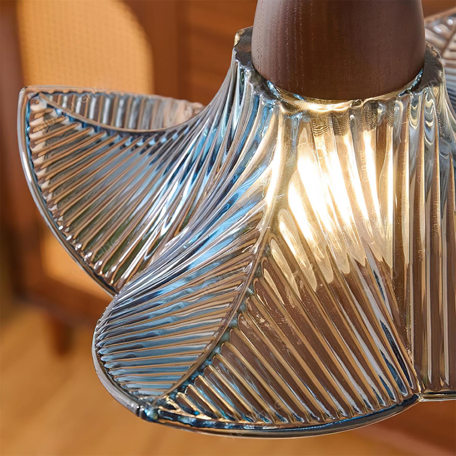 Lila Suspension Lampe en Verre Pliée Verte Vintage - Neutralighting
