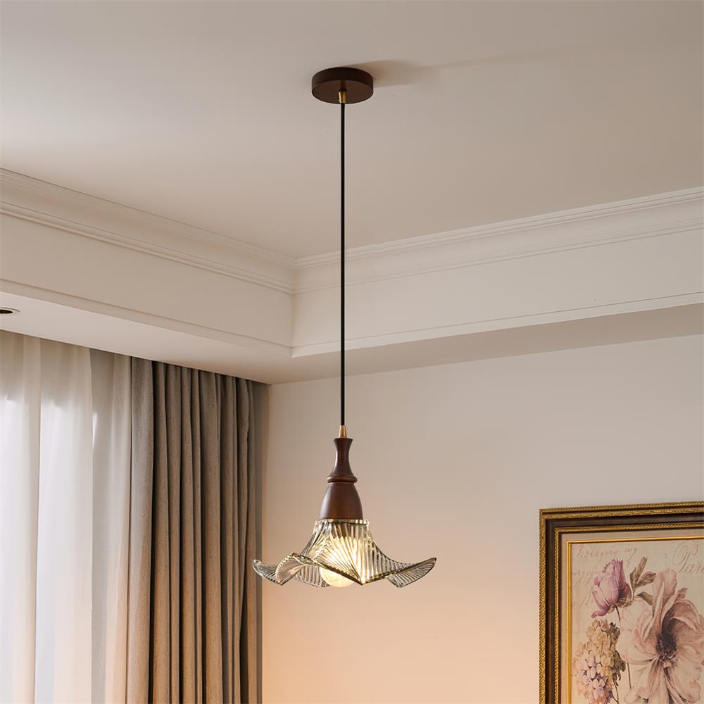 Lila Suspension Lampe en Verre Pliée Verte Vintage - Neutralighting