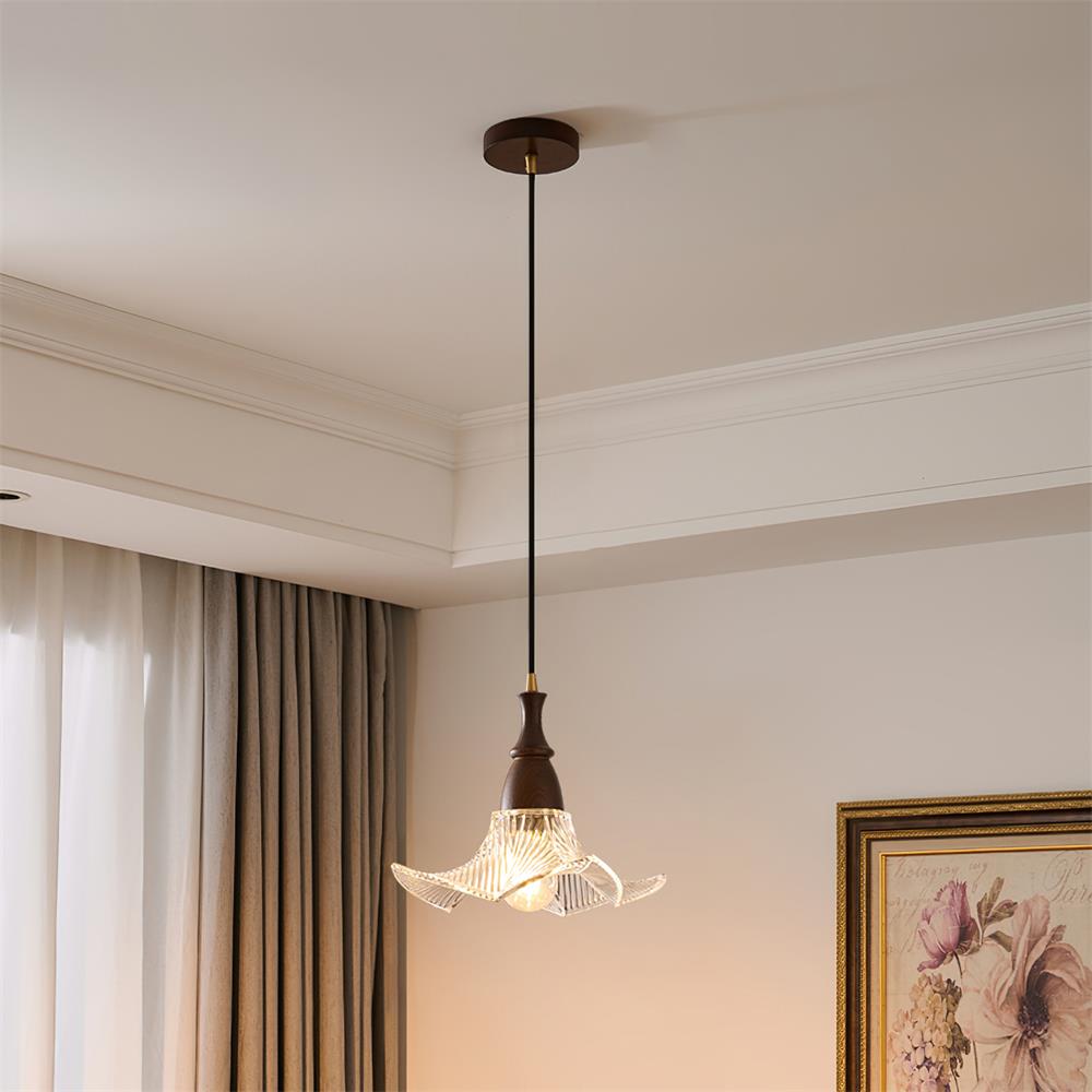 Lila Suspension Lampe en Verre Pliée Verte Vintage - Neutralighting