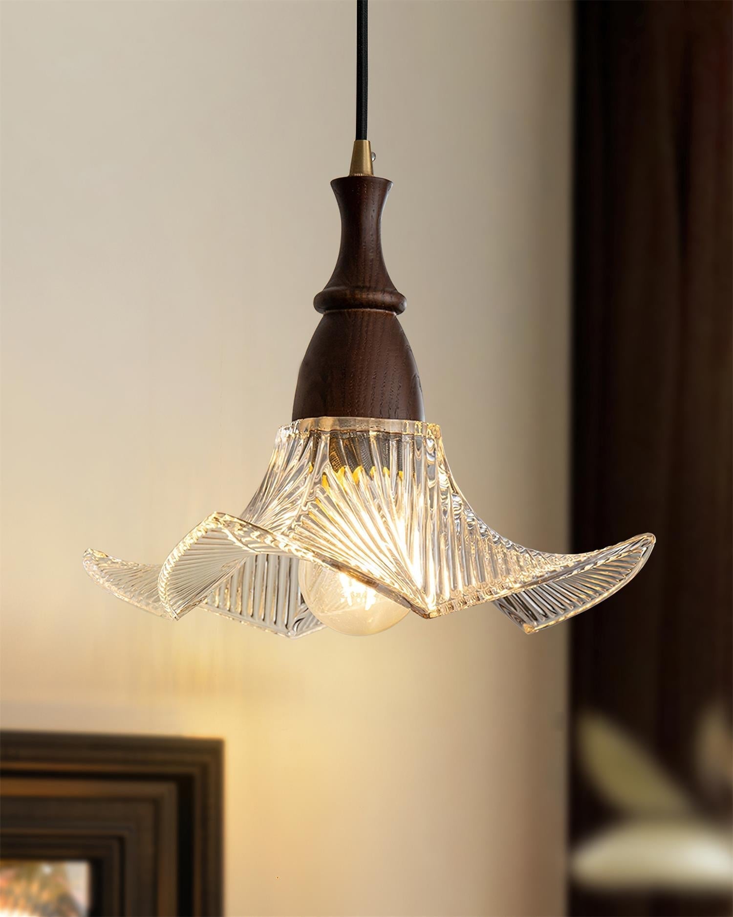 Lila Suspension Lampe en Verre Pliée Verte Vintage - Neutralighting