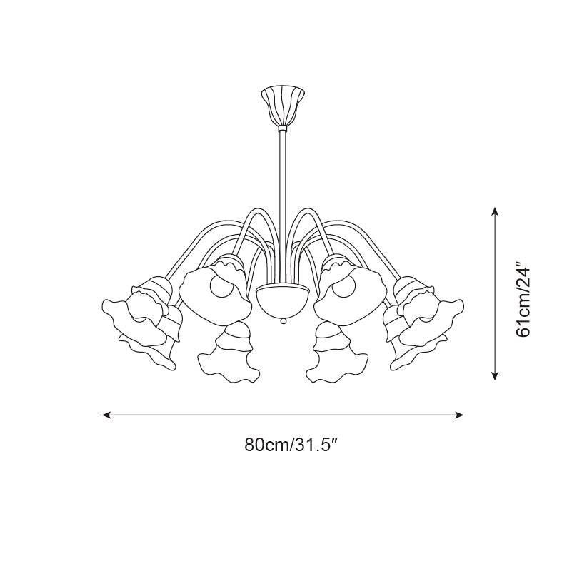 Lilura Lustre Pétale en Verre Fleur - Neutralighting