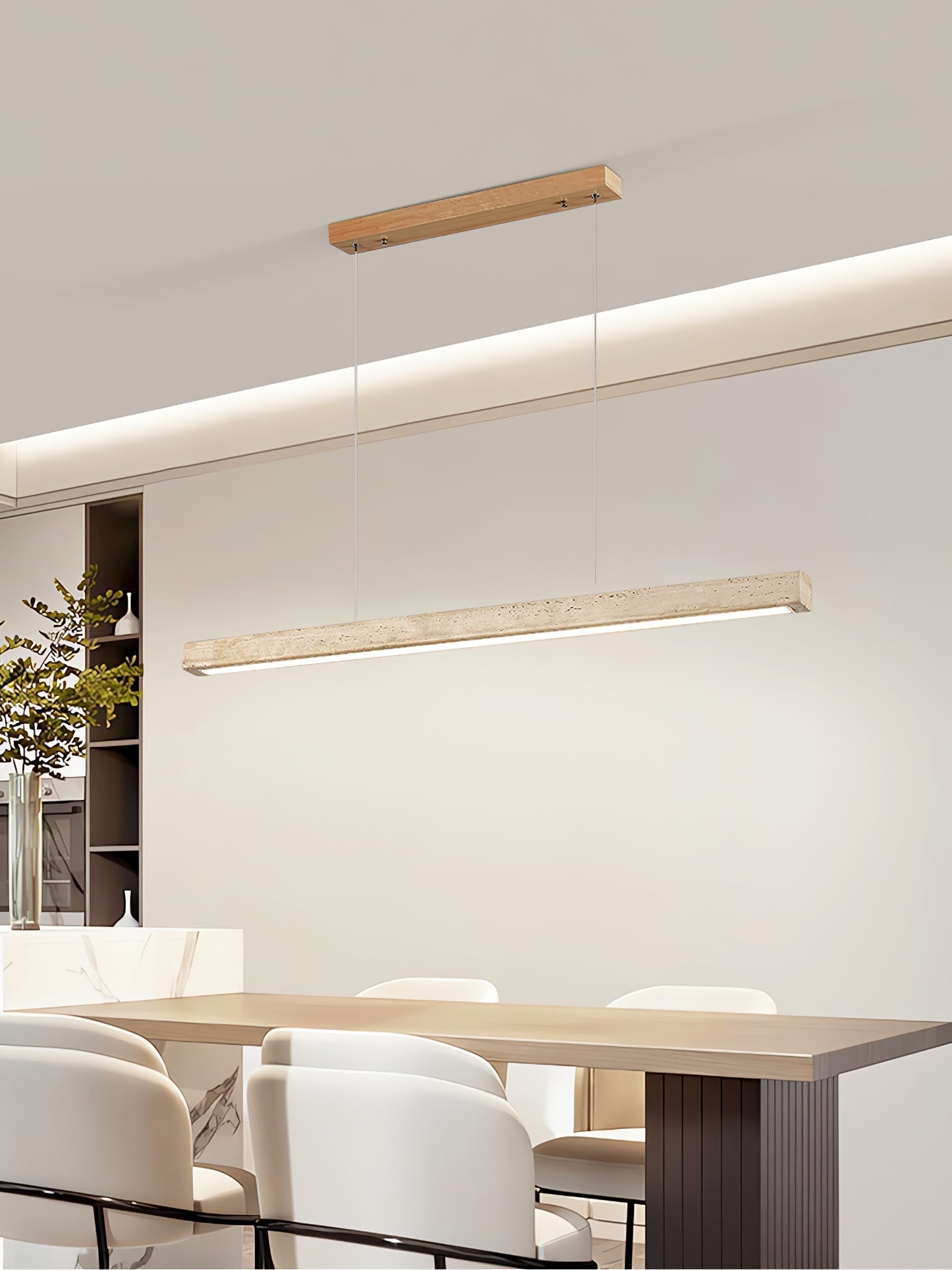 Imiror Minimaliste Travertin Linéaire Pendentif - Neutralighting