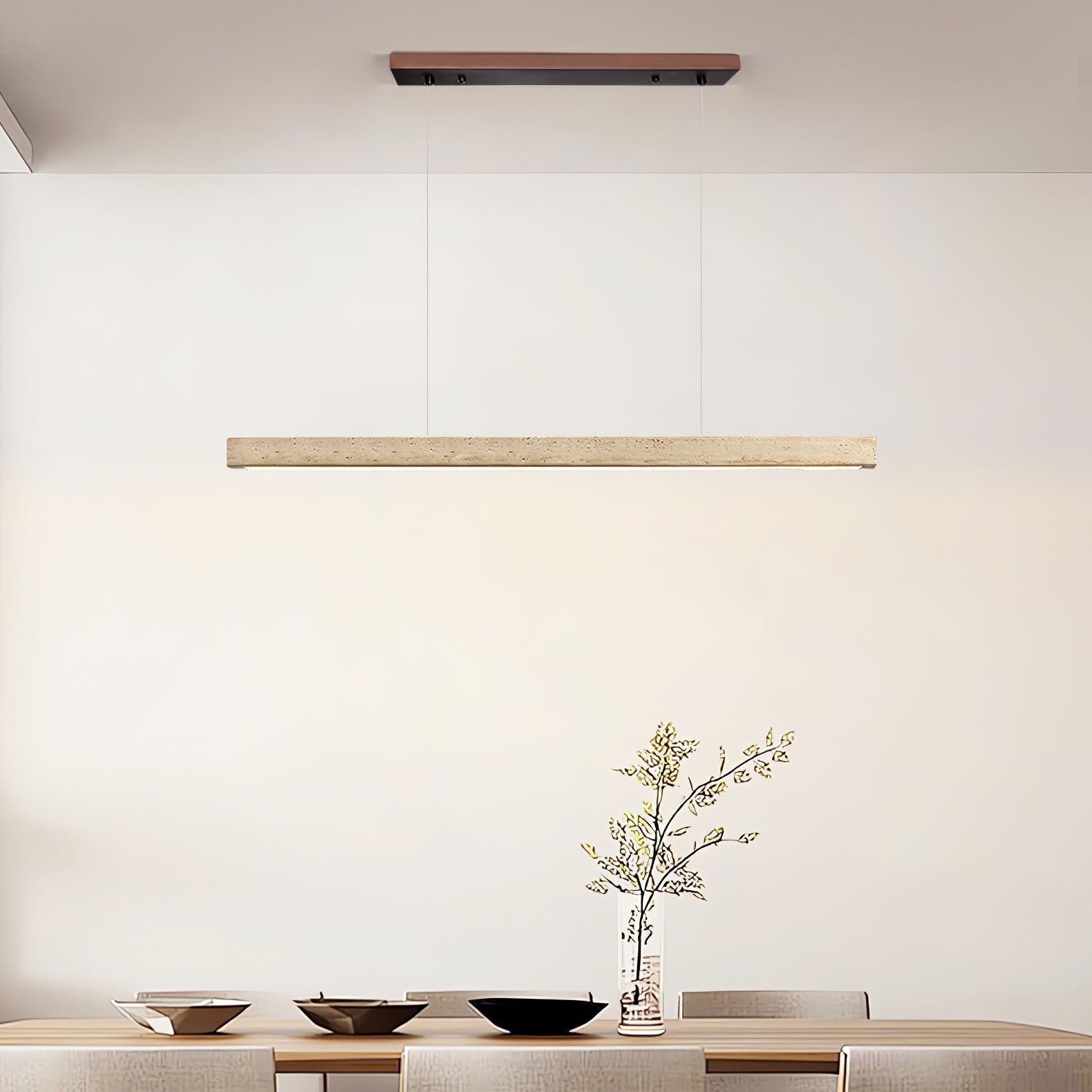 Imiror Minimaliste Travertin Linéaire Pendentif - Neutralighting