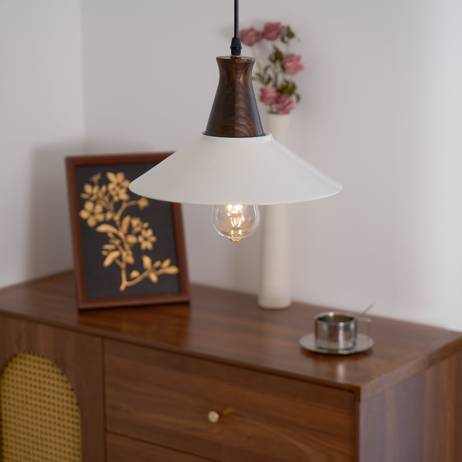 Linna Suspension Main Peint Florale Rustique - Neutralighting