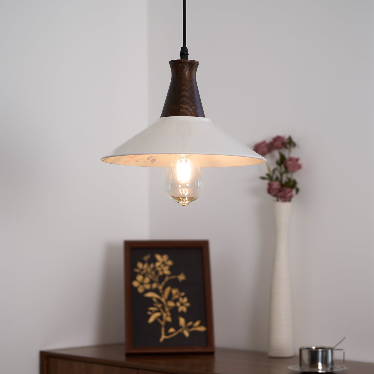 Linna Suspension Main Peint Florale Rustique - Neutralighting