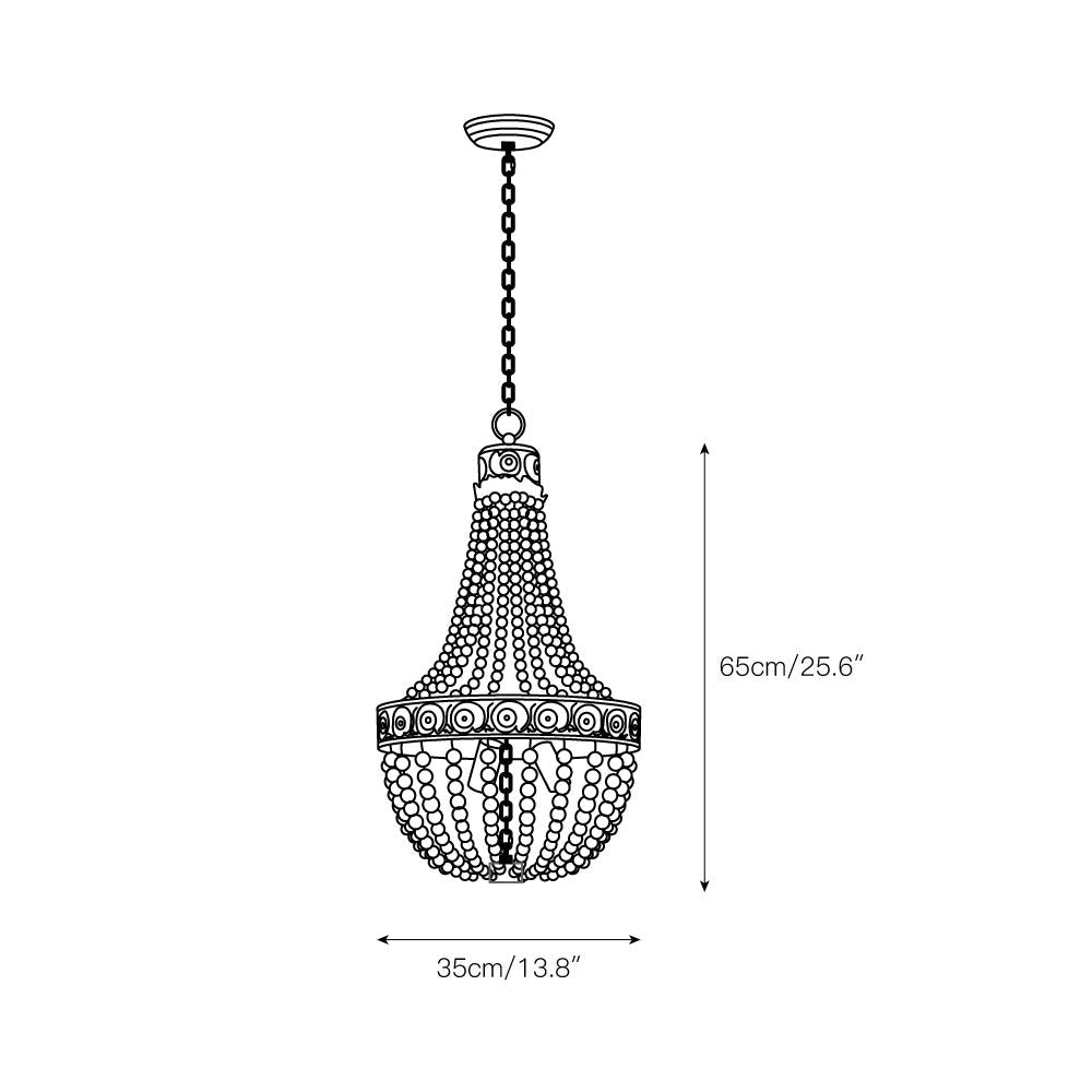 Ulvararis Lustre en Métal et Bois Perlé de Luxe Postmoderne - Neutralighting