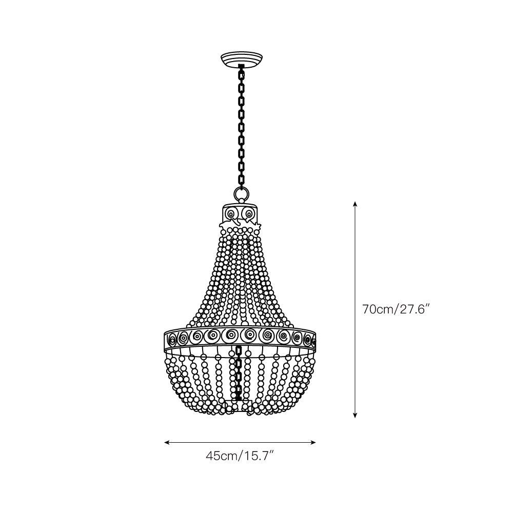 Ulvararis Lustre en Métal et Bois Perlé de Luxe Postmoderne - Neutralighting