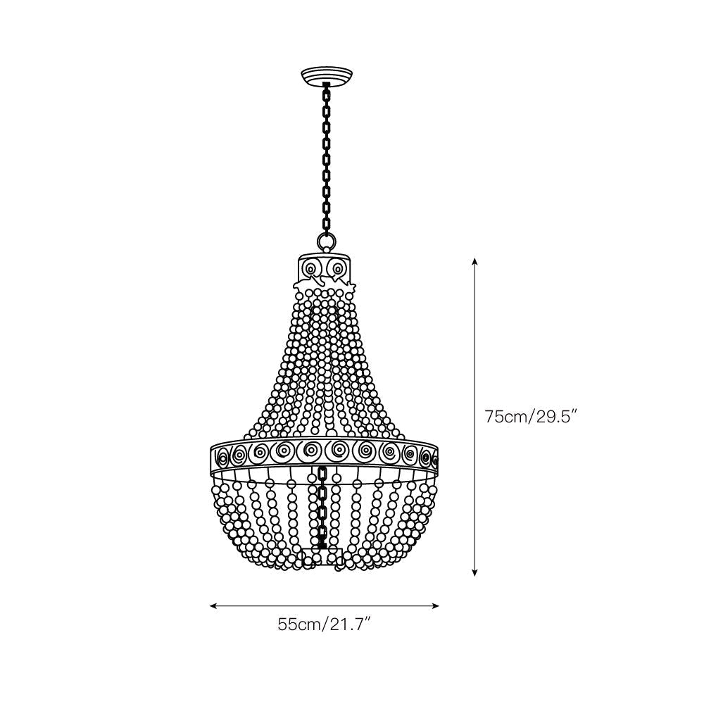 Ulvararis Lustre en Métal et Bois Perlé de Luxe Postmoderne - Neutralighting