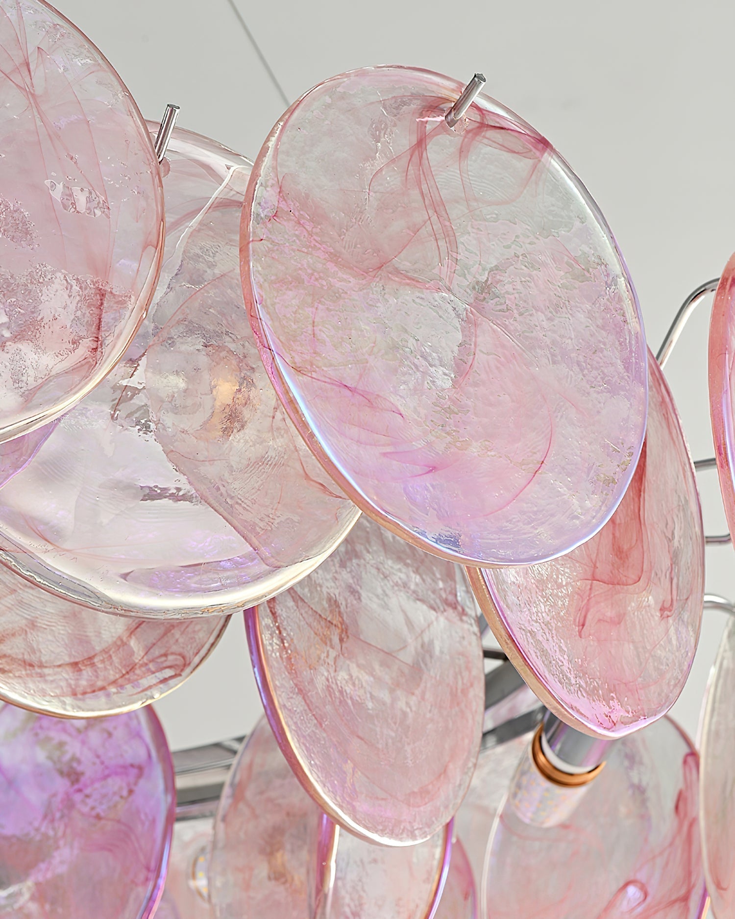 Loire Lustre Halo en Disques en Verre Rose Iridescent - Neutralighting