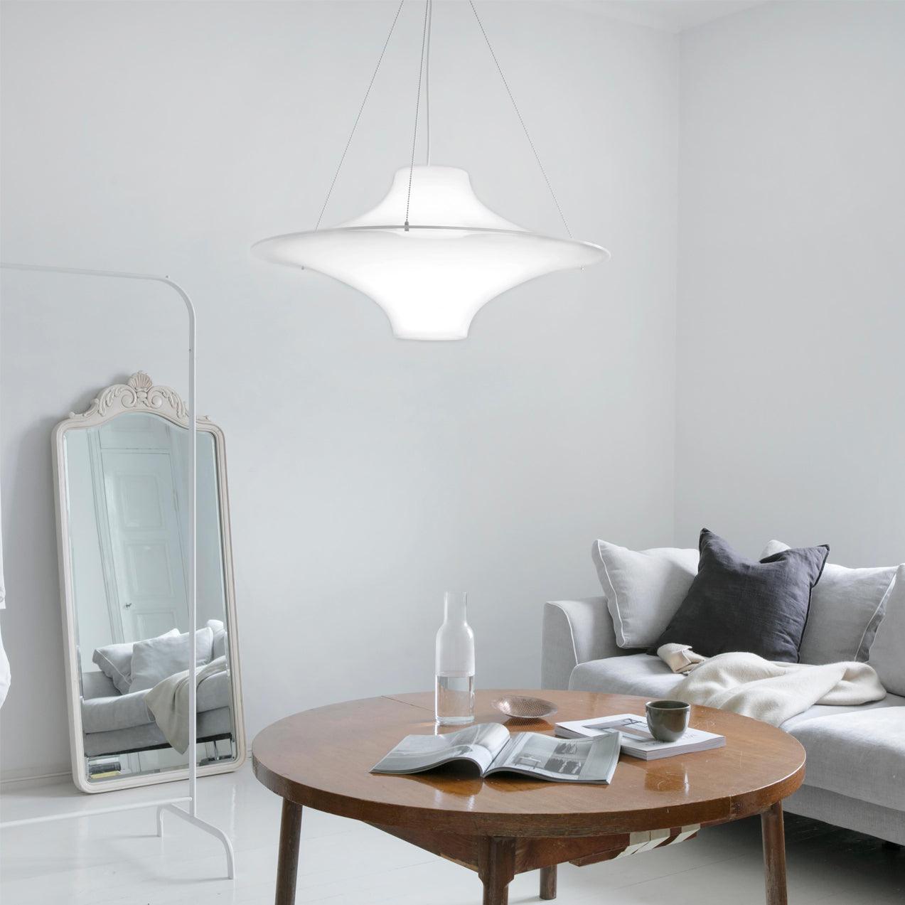 Solara Lampe suspendue en acrylique en forme d'OVNI pour salon contemporain - Neutralighting