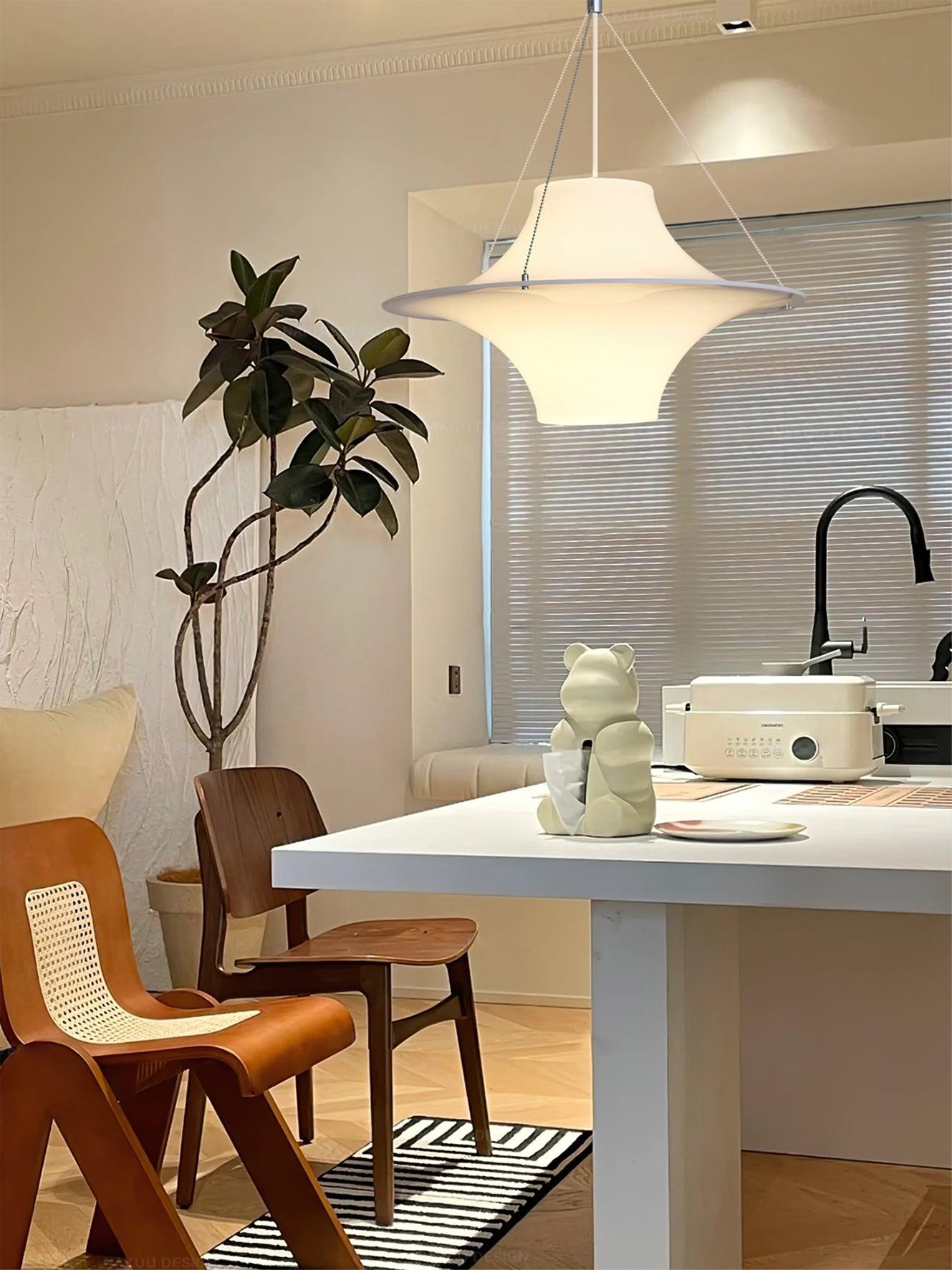 Solara Lampe suspendue en acrylique en forme d'OVNI pour salon contemporain - Neutralighting