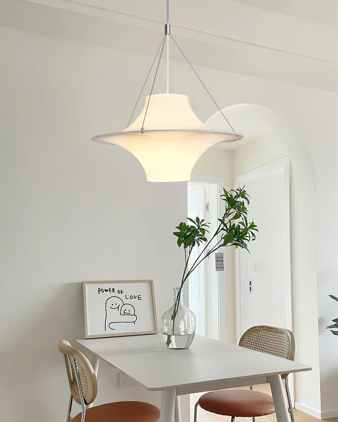 Solara Lampe suspendue en acrylique en forme d'OVNI pour salon contemporain - Neutralighting