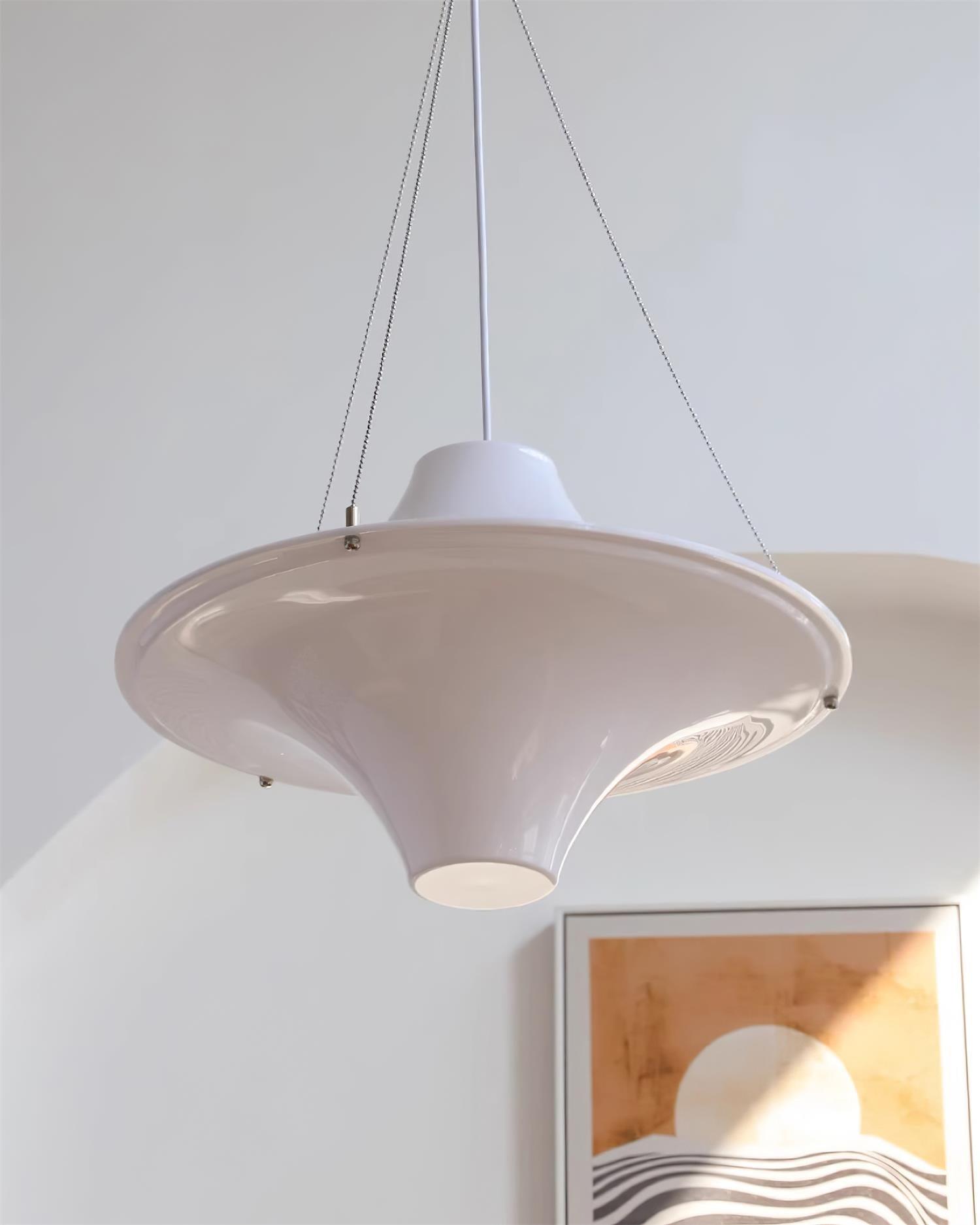 Solara Lampe suspendue en acrylique en forme d'OVNI pour salon contemporain - Neutralighting