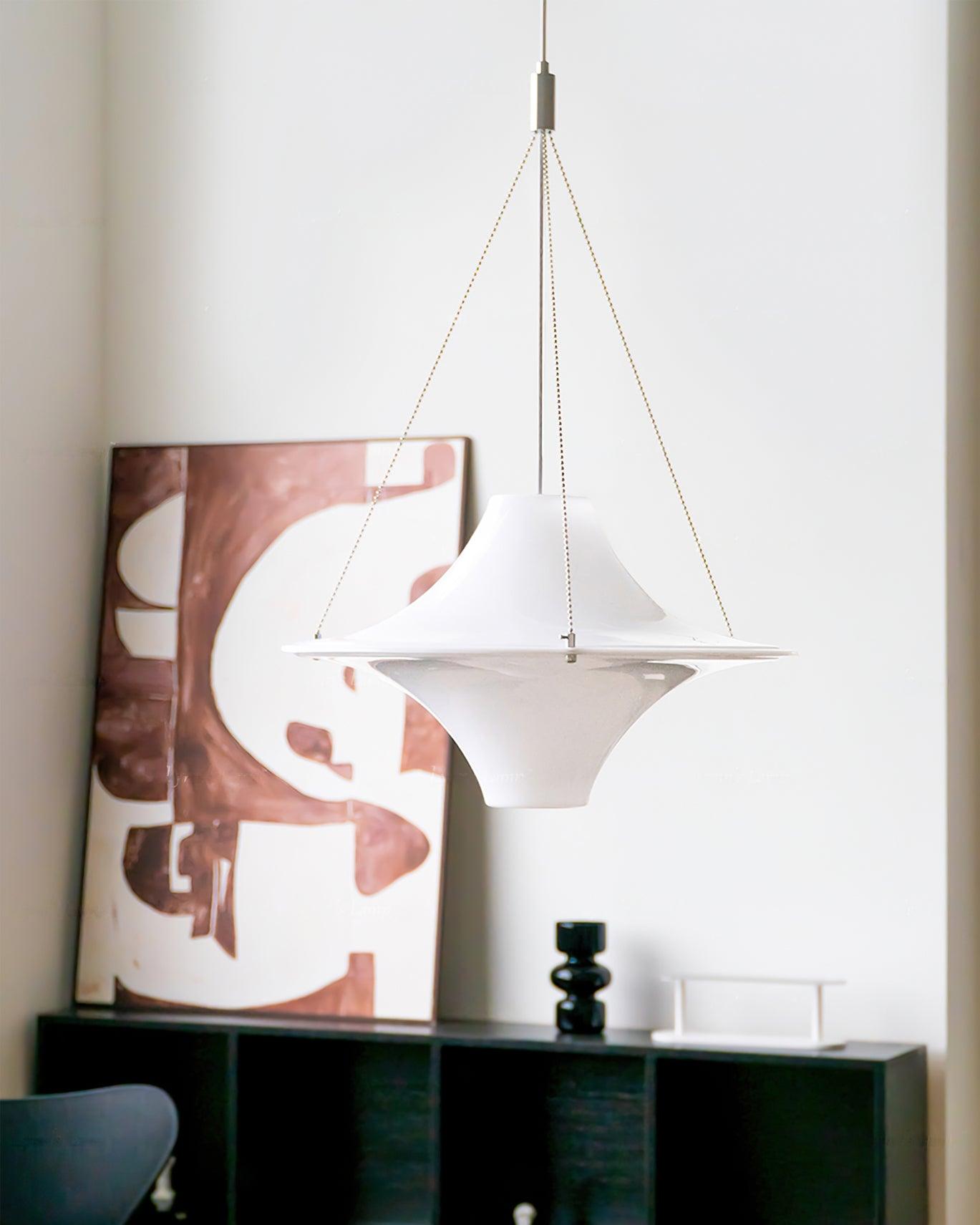 Solara Lampe suspendue en acrylique en forme d'OVNI pour salon contemporain - Neutralighting