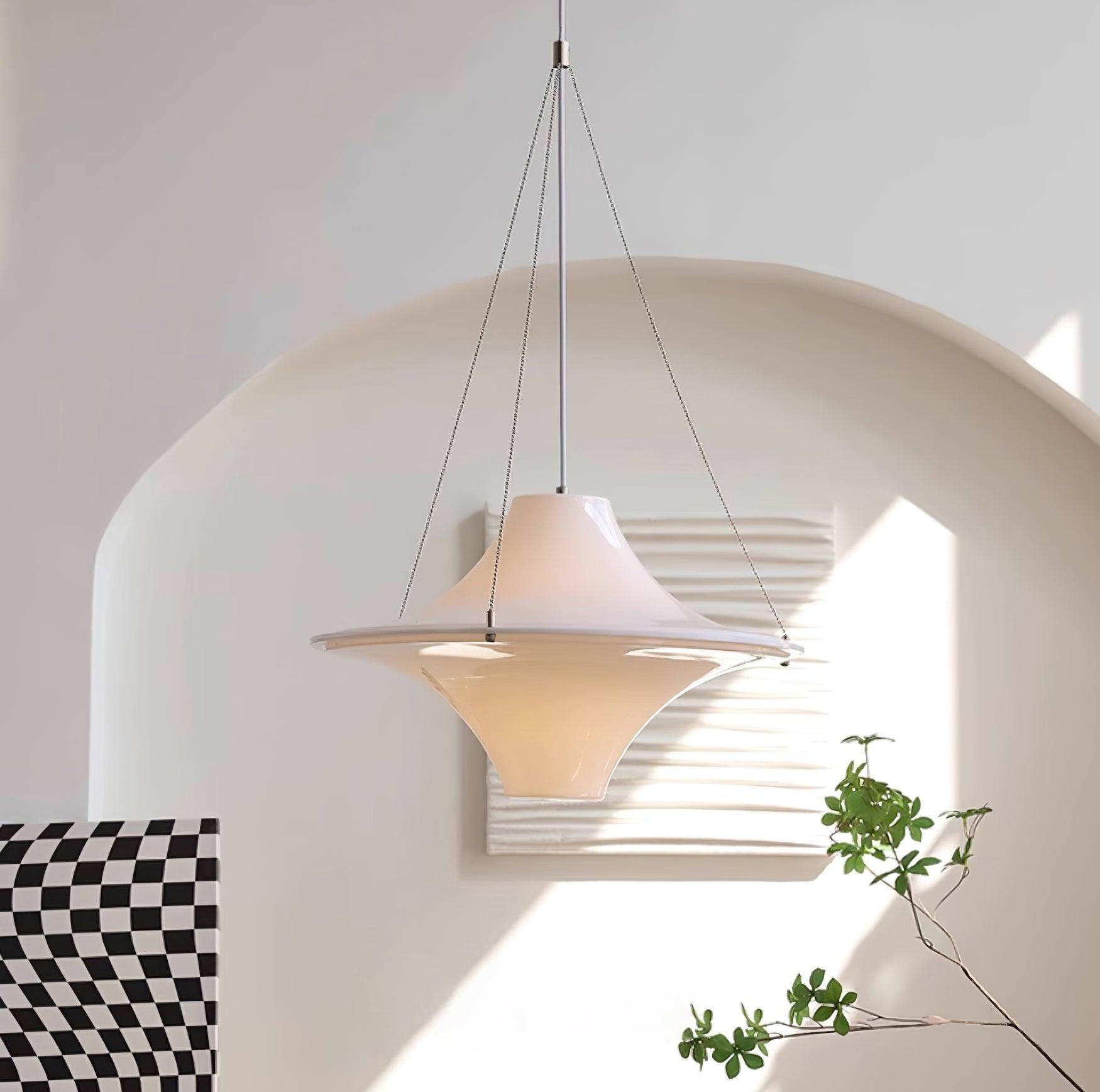 Solara Lampe suspendue en acrylique en forme d'OVNI pour salon contemporain - Neutralighting