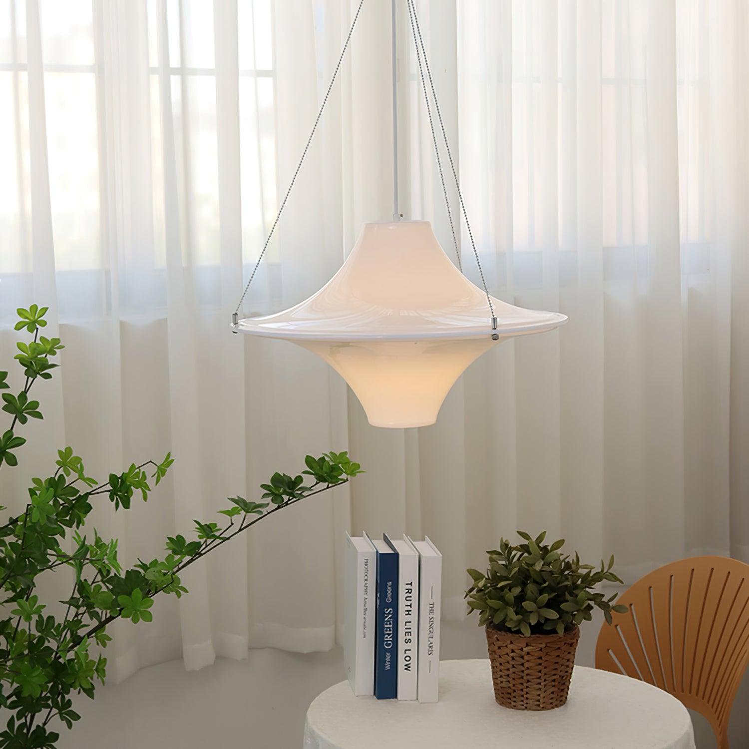 Solara Lampe suspendue en acrylique en forme d'OVNI pour salon contemporain - Neutralighting