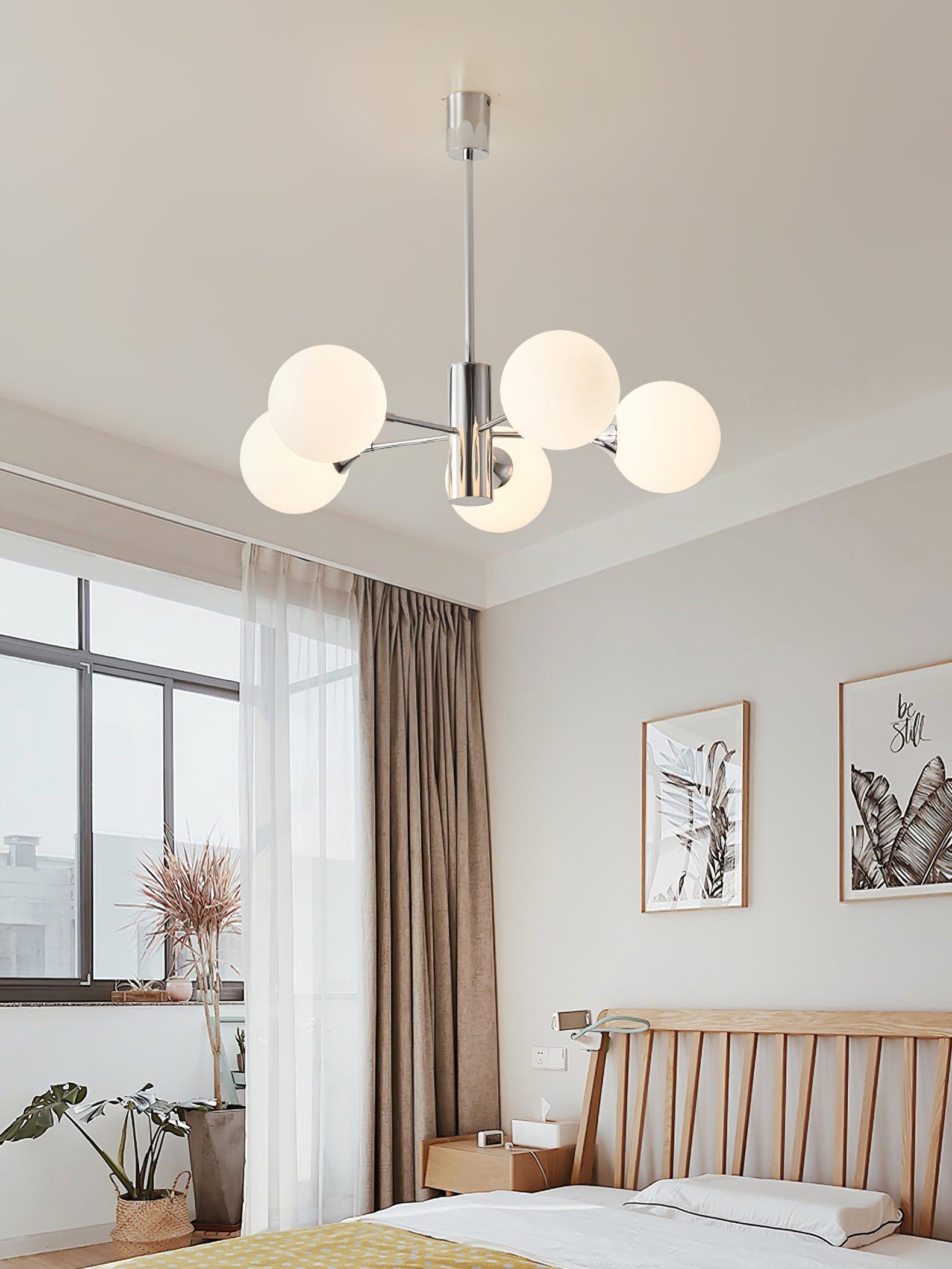 Lustra Chandelier Globe en Verre Chromé - Neutralighting