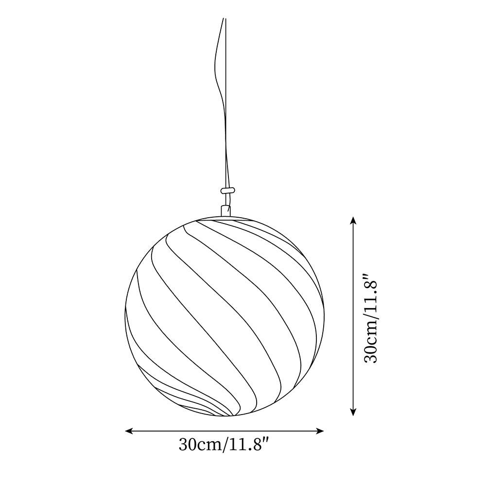 Zepin Suspension lumineuse en verre avec rayures vertes tourbillonnantes - Neutralighting
