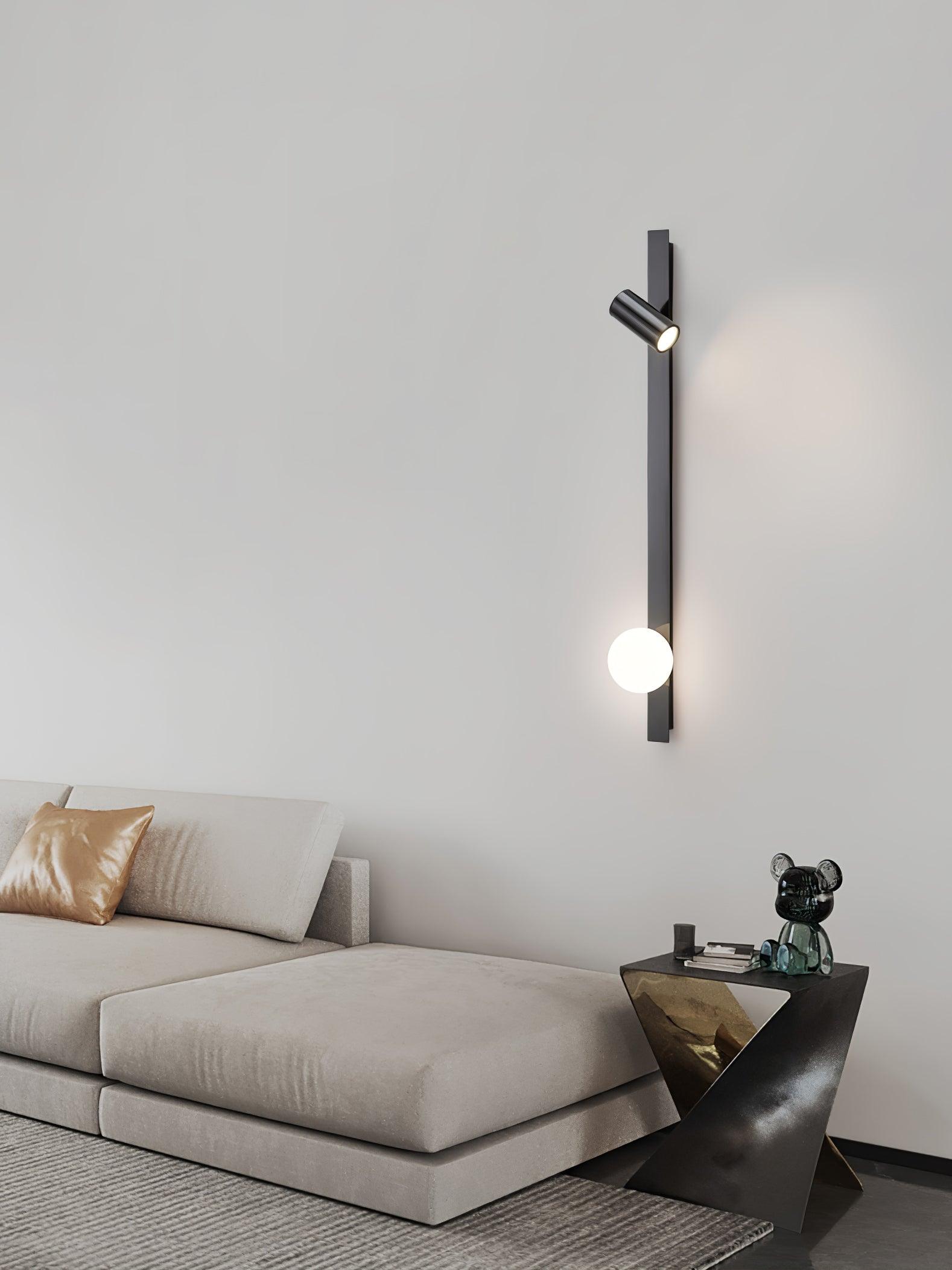 Evlaeiel Long Arm Plug-in Brass Glass Wall Light - Neutralighting