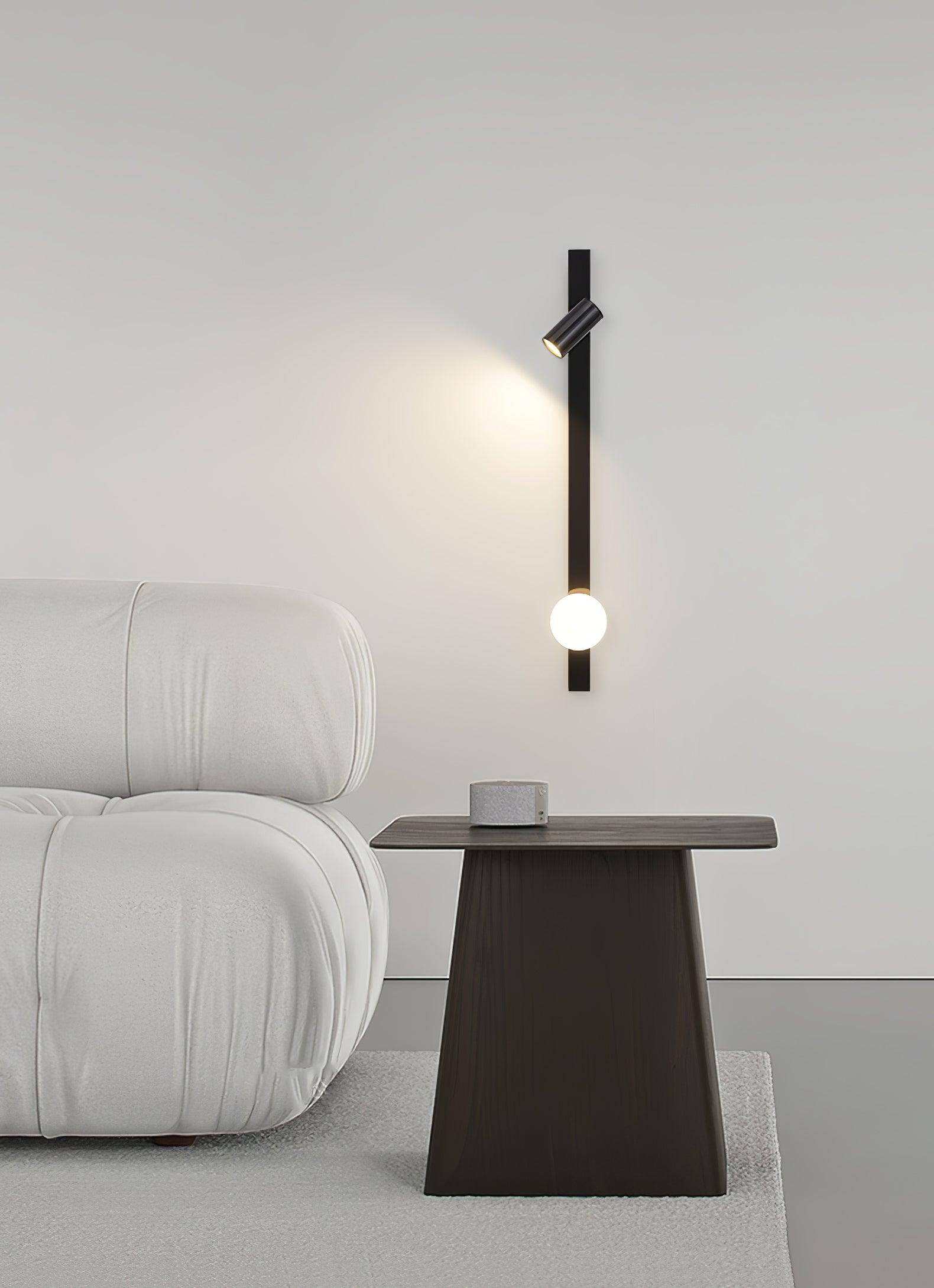 Evlaeiel Long Arm Plug-in Brass Glass Wall Light - Neutralighting
