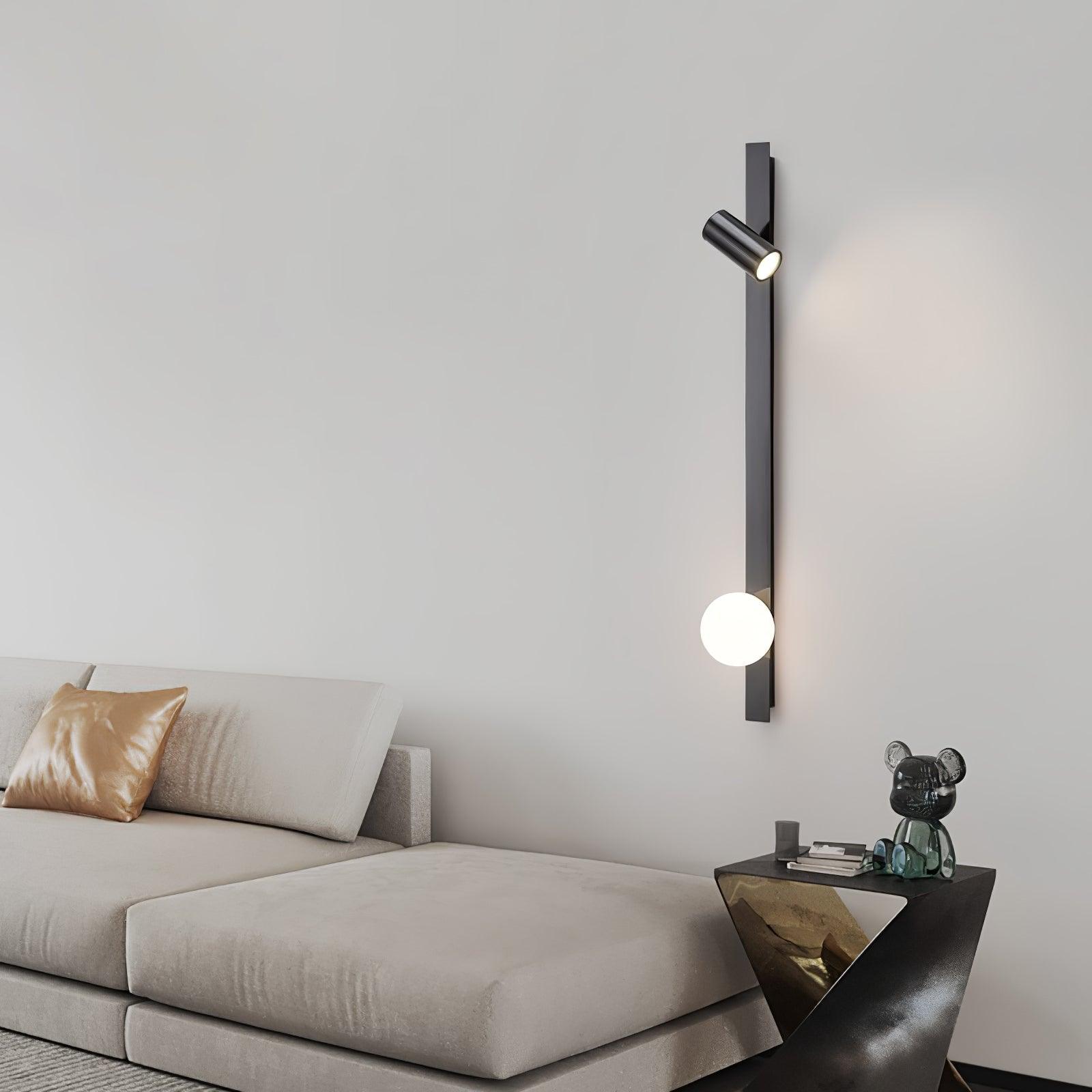 Evlaeiel Long Arm Plug-in Brass Glass Wall Light - Neutralighting