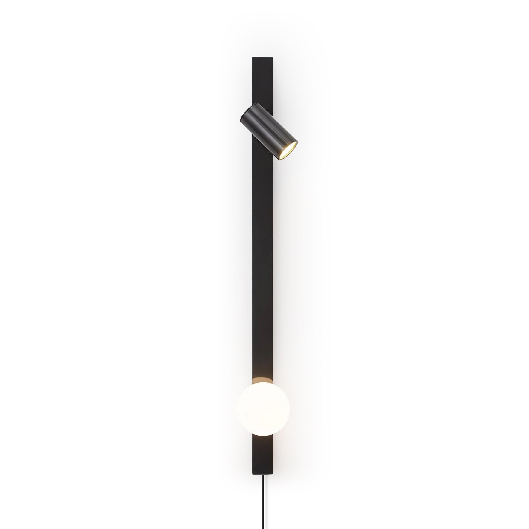 Evlaeiel Long Arm Plug-in Brass Glass Wall Light - Neutralighting