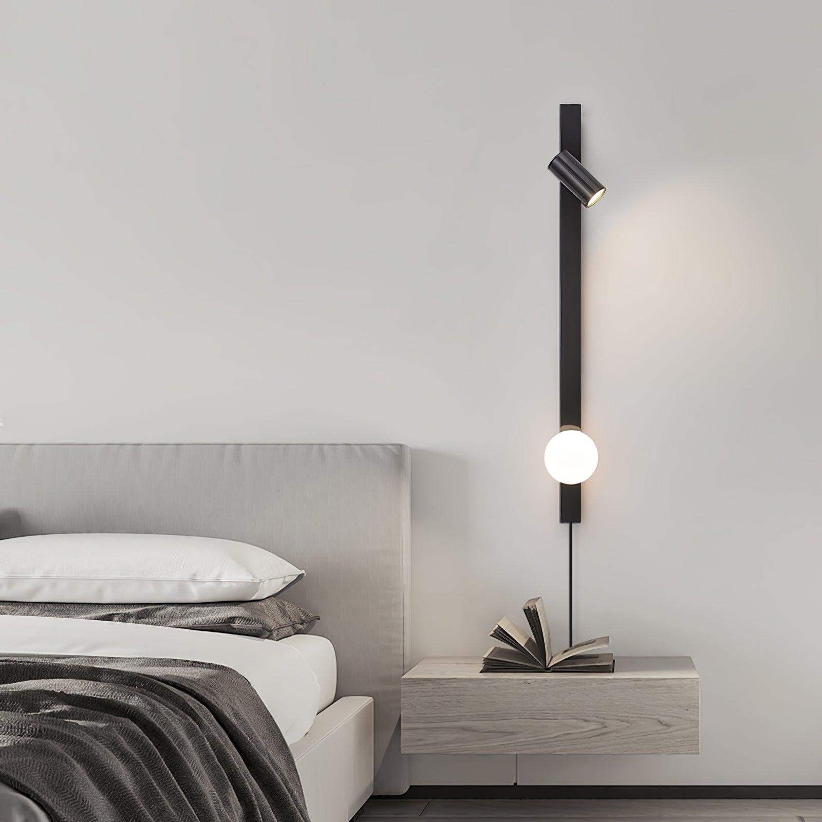 Evlaeiel Long Arm Plug-in Brass Glass Wall Light - Neutralighting