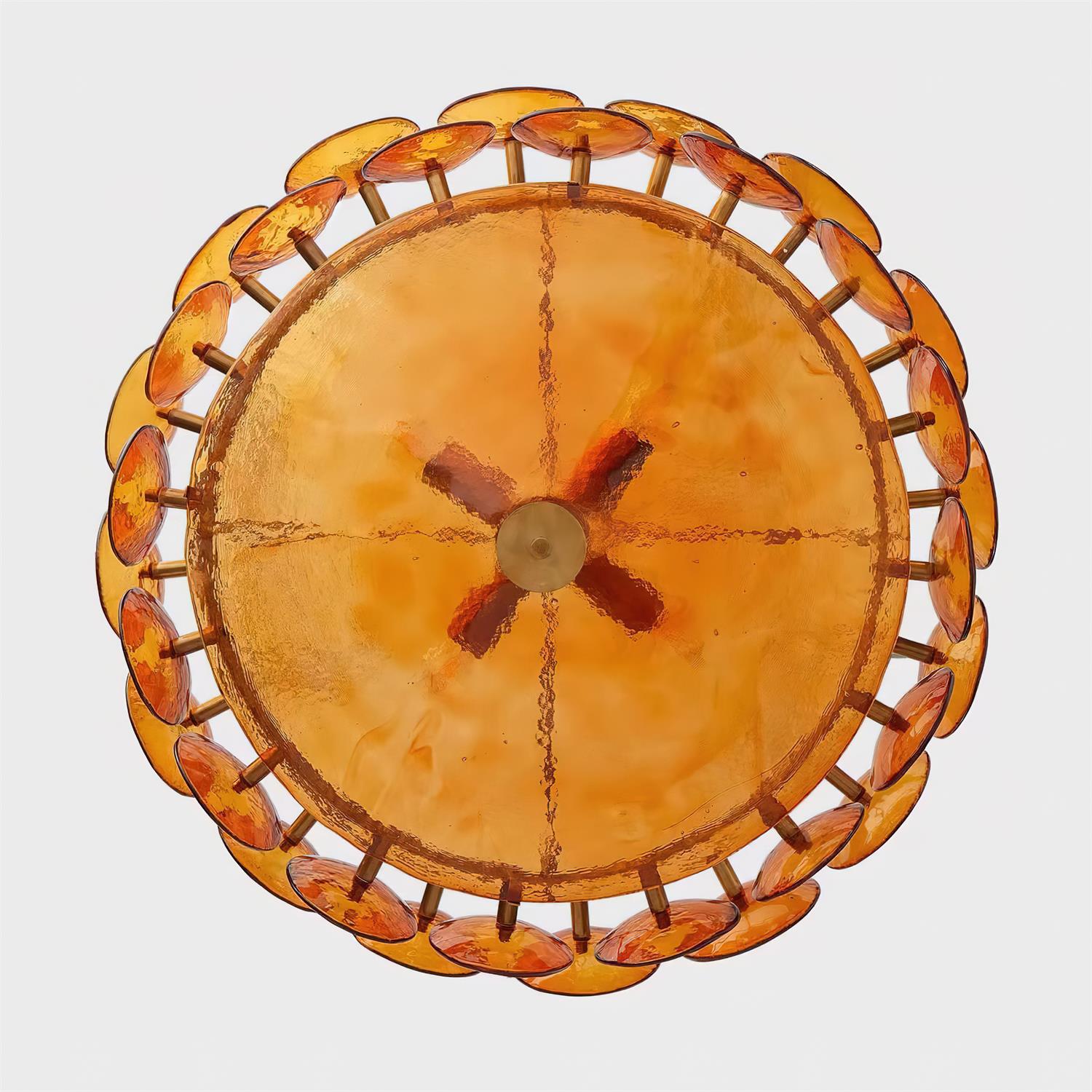Ventilo Lustre Moderne en Verre Ambre - Neutralighting