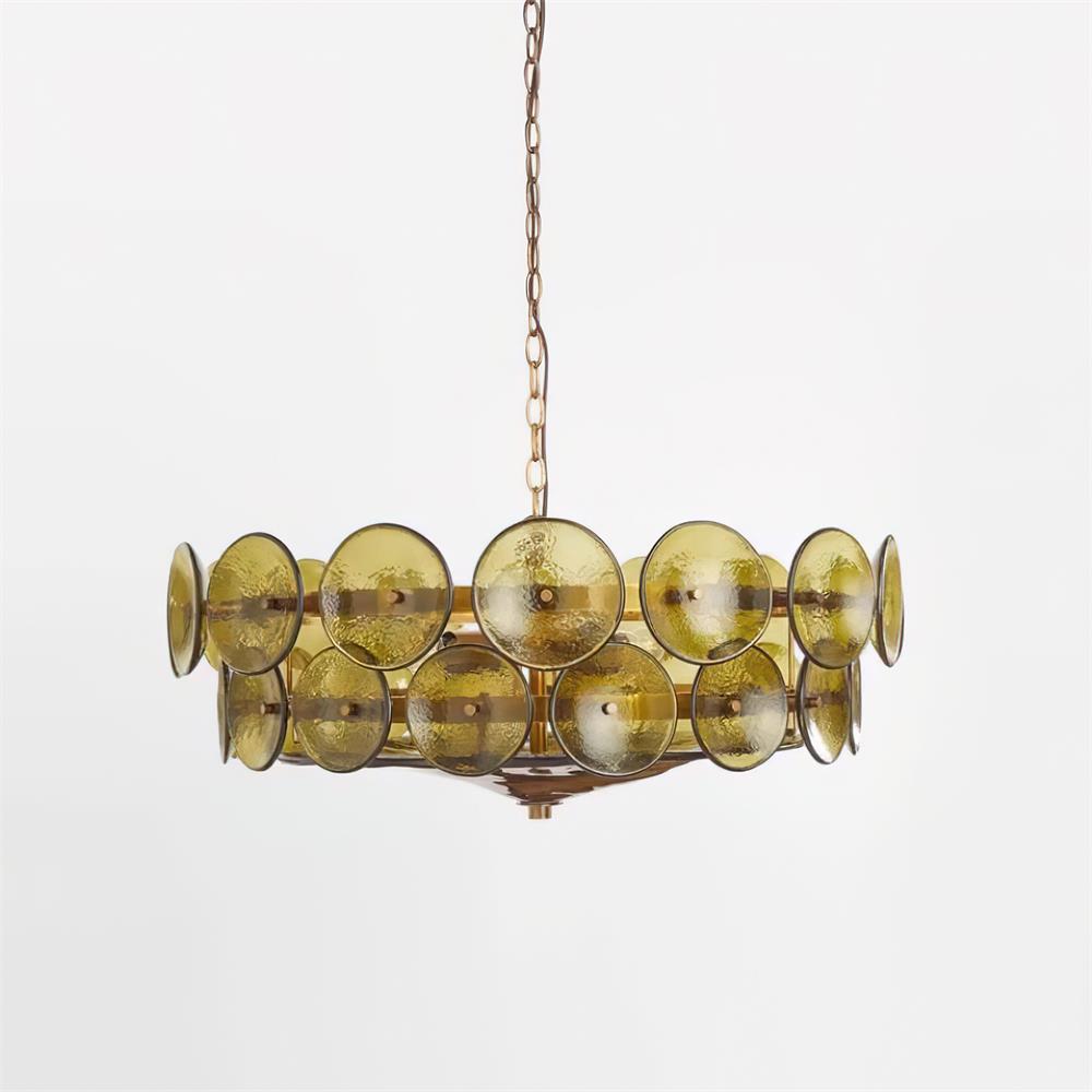 Ventilo Lustre Moderne en Verre Ambre - Neutralighting