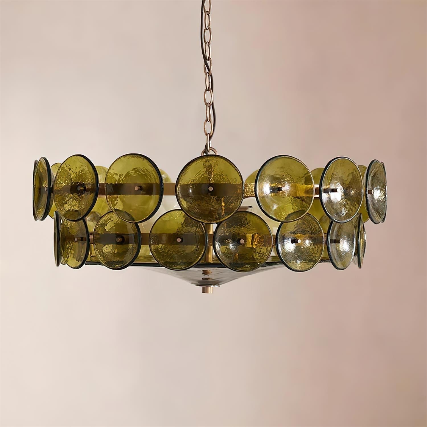 Ventilo Lustre Moderne en Verre Ambre - Neutralighting
