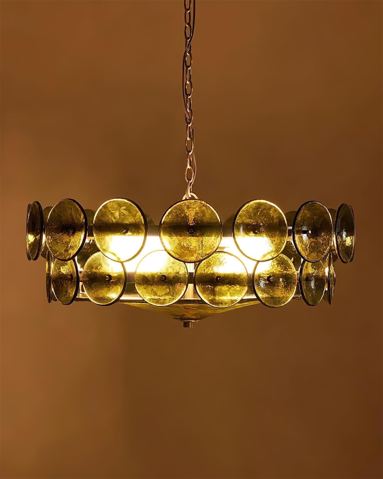 Ventilo Lustre Moderne en Verre Ambre - Neutralighting