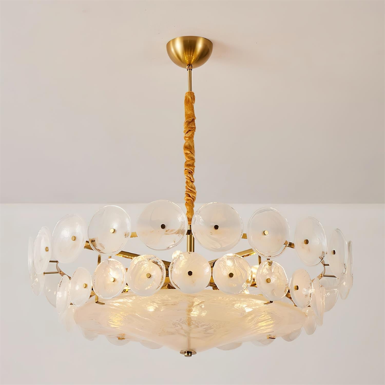 Ventilo Lustre Moderne en Verre Ambre - Neutralighting